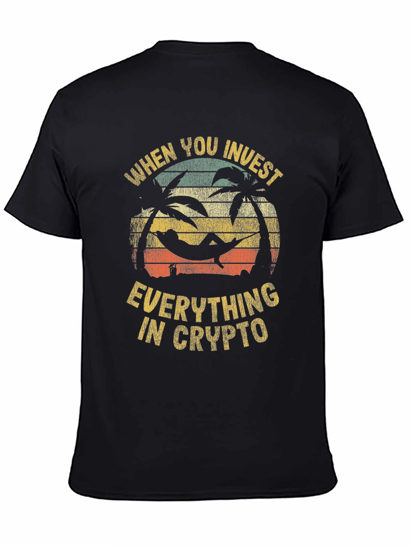 Crypto Investment T-Shirt: Beach Hammock Design