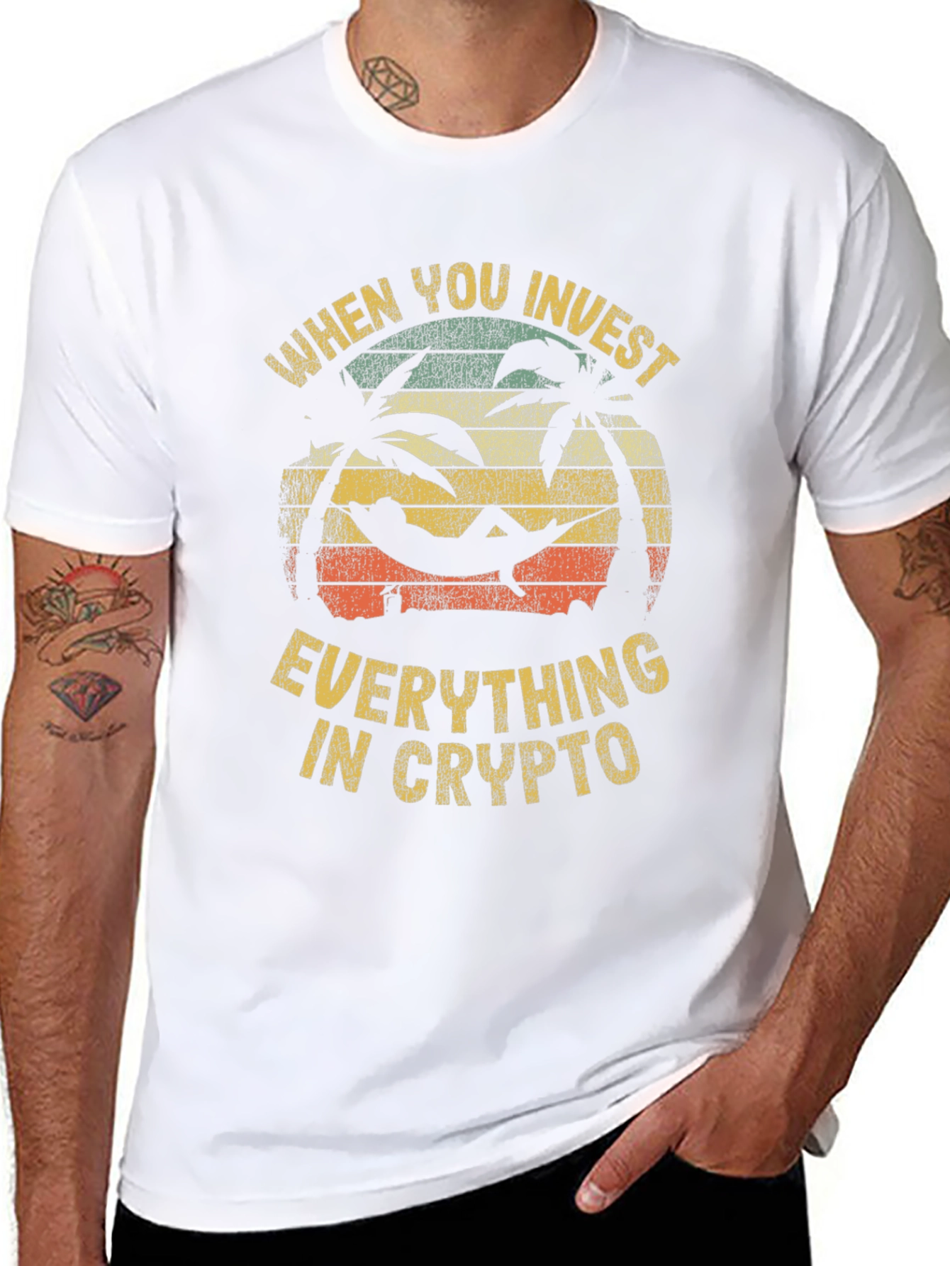 Crypto Investment T-Shirt: Beach Hammock Design