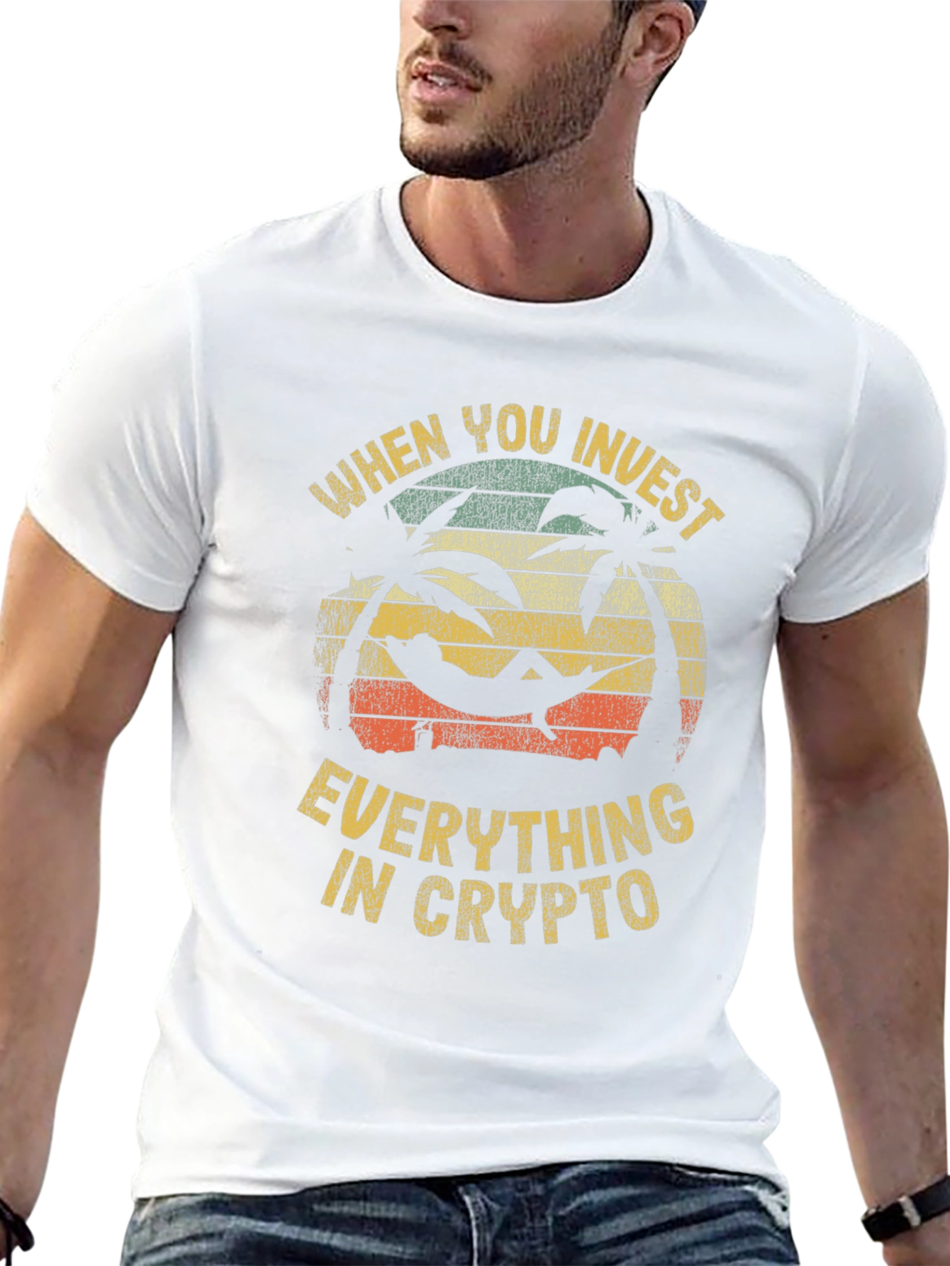 Crypto Investment T-Shirt: Beach Hammock Design