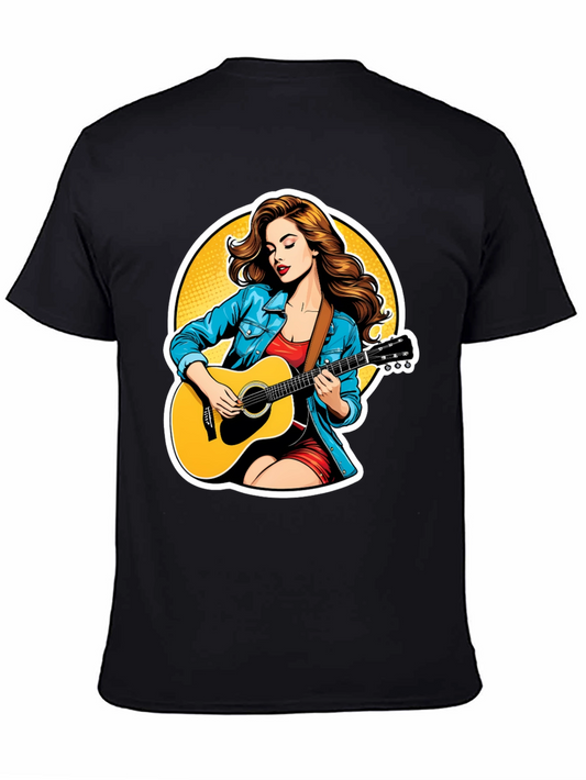 Guitar Girl Graphic Tee - Cool Casual Style