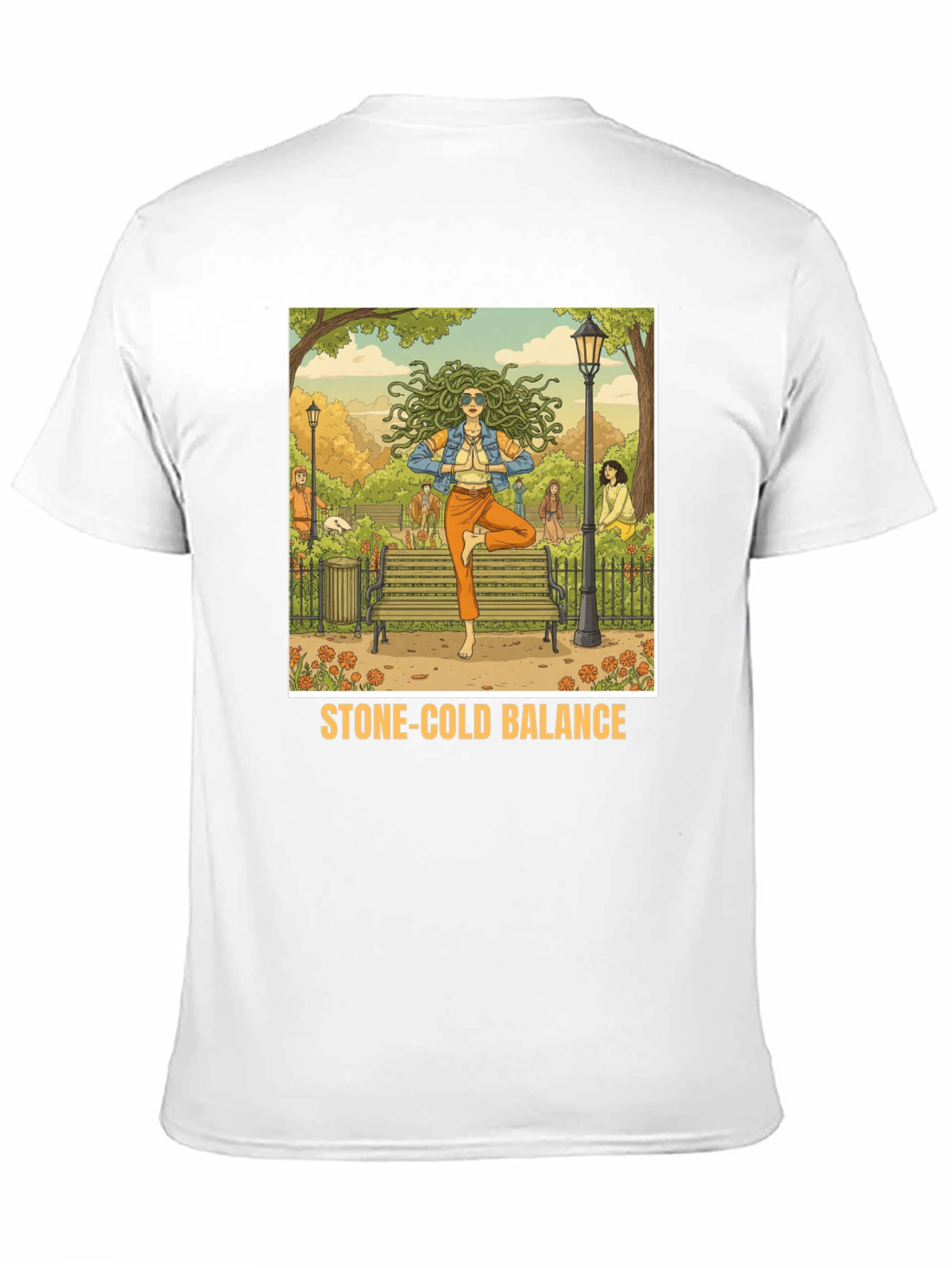 Stone-Cold Balance T-Shirt: Medusa Yoga Design