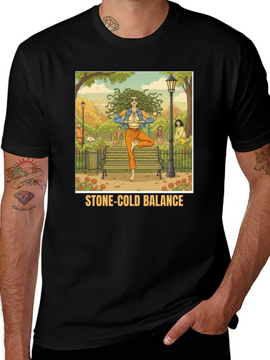 Stone-Cold Balance T-Shirt: Medusa Yoga Design