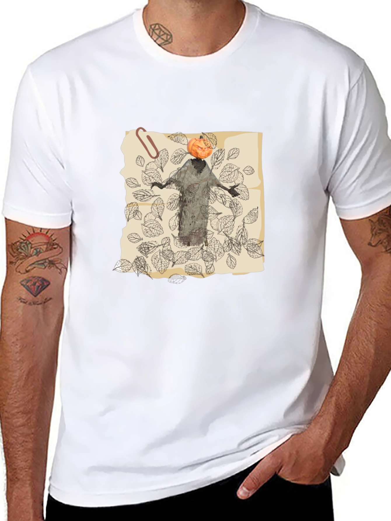Pumpkin Head Scarecrow T-Shirt - Halloween Style