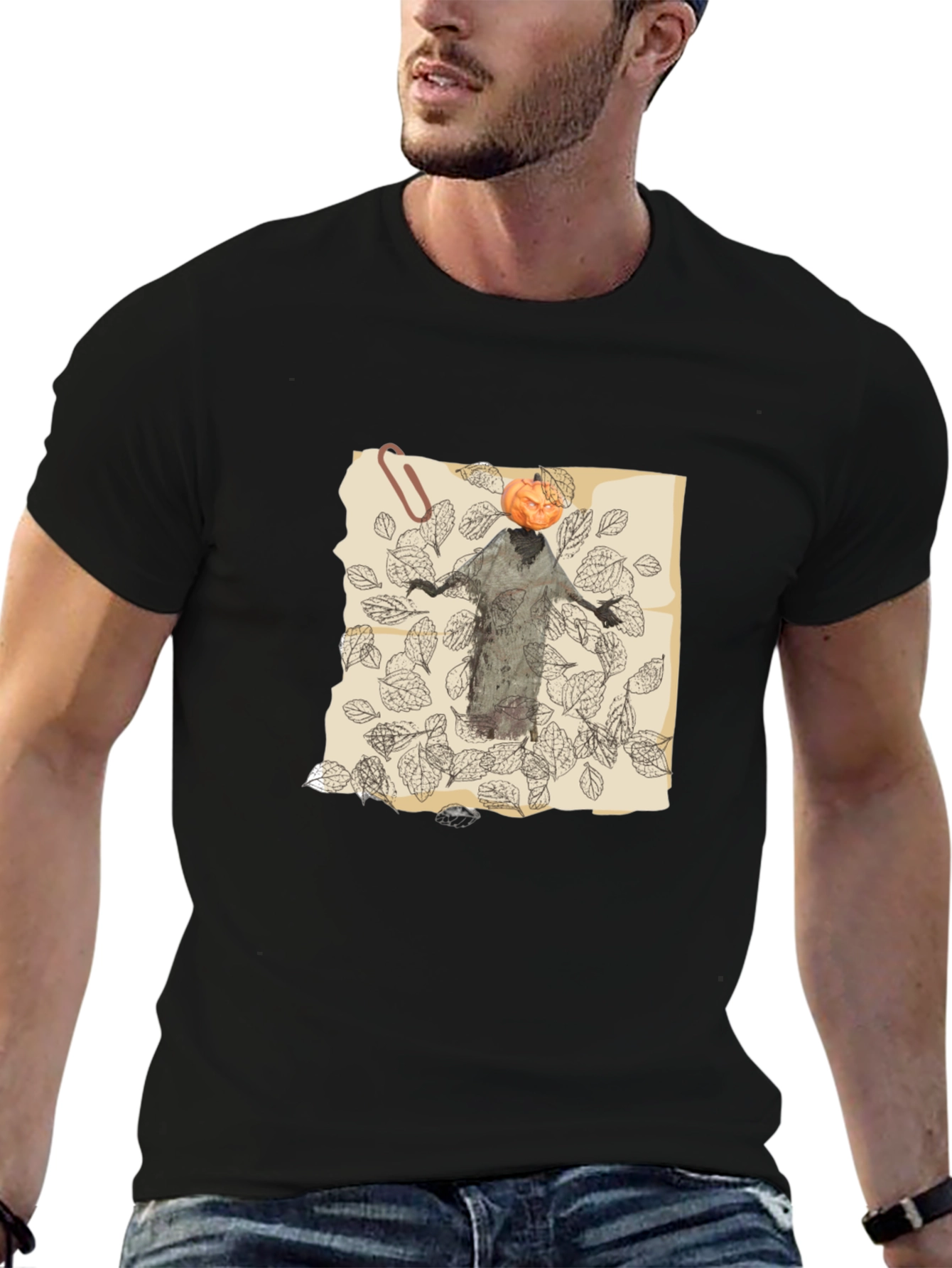 Pumpkin Head Scarecrow T-Shirt - Halloween Style