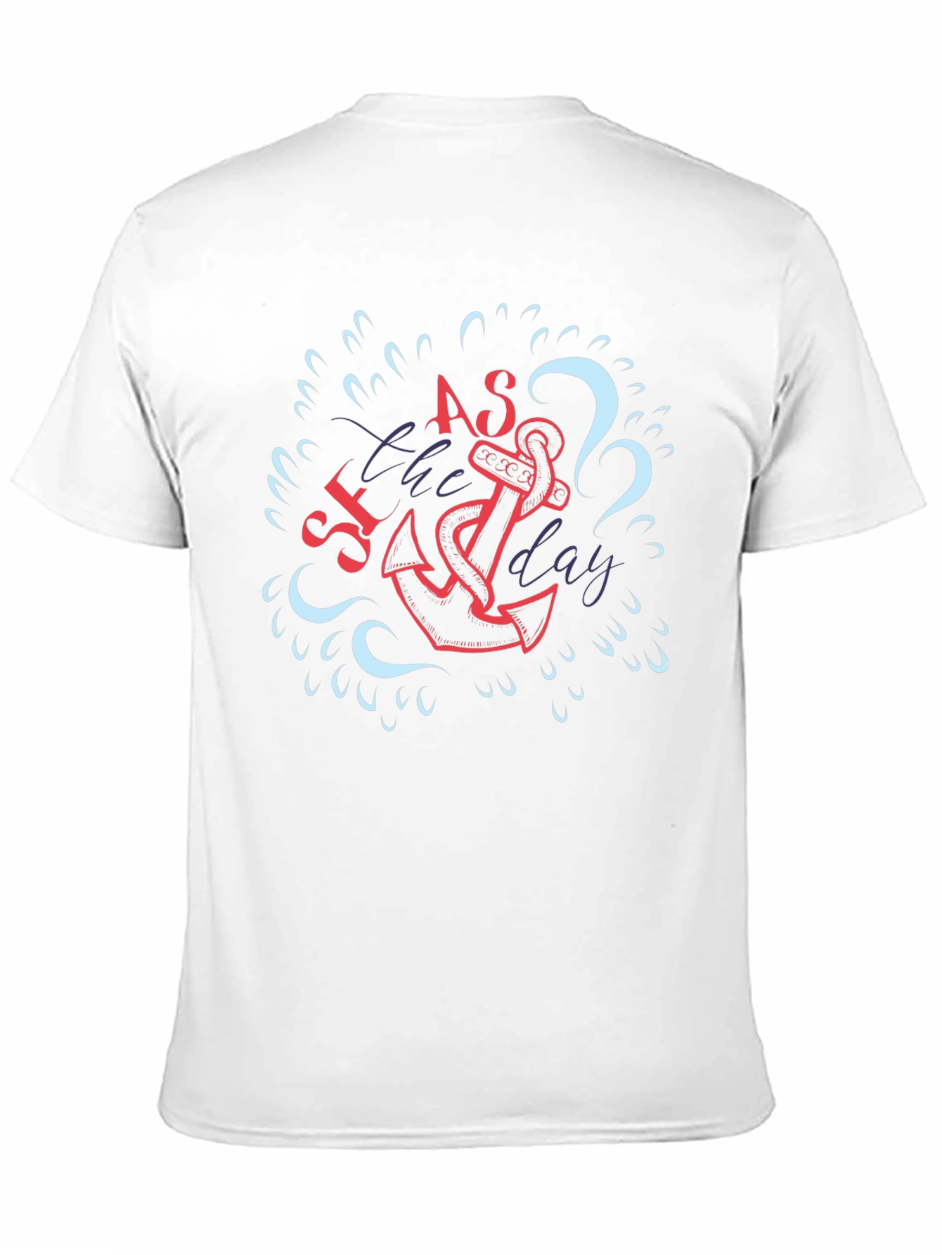 Seas the Day Anchor Graphic T-Shirt - Black