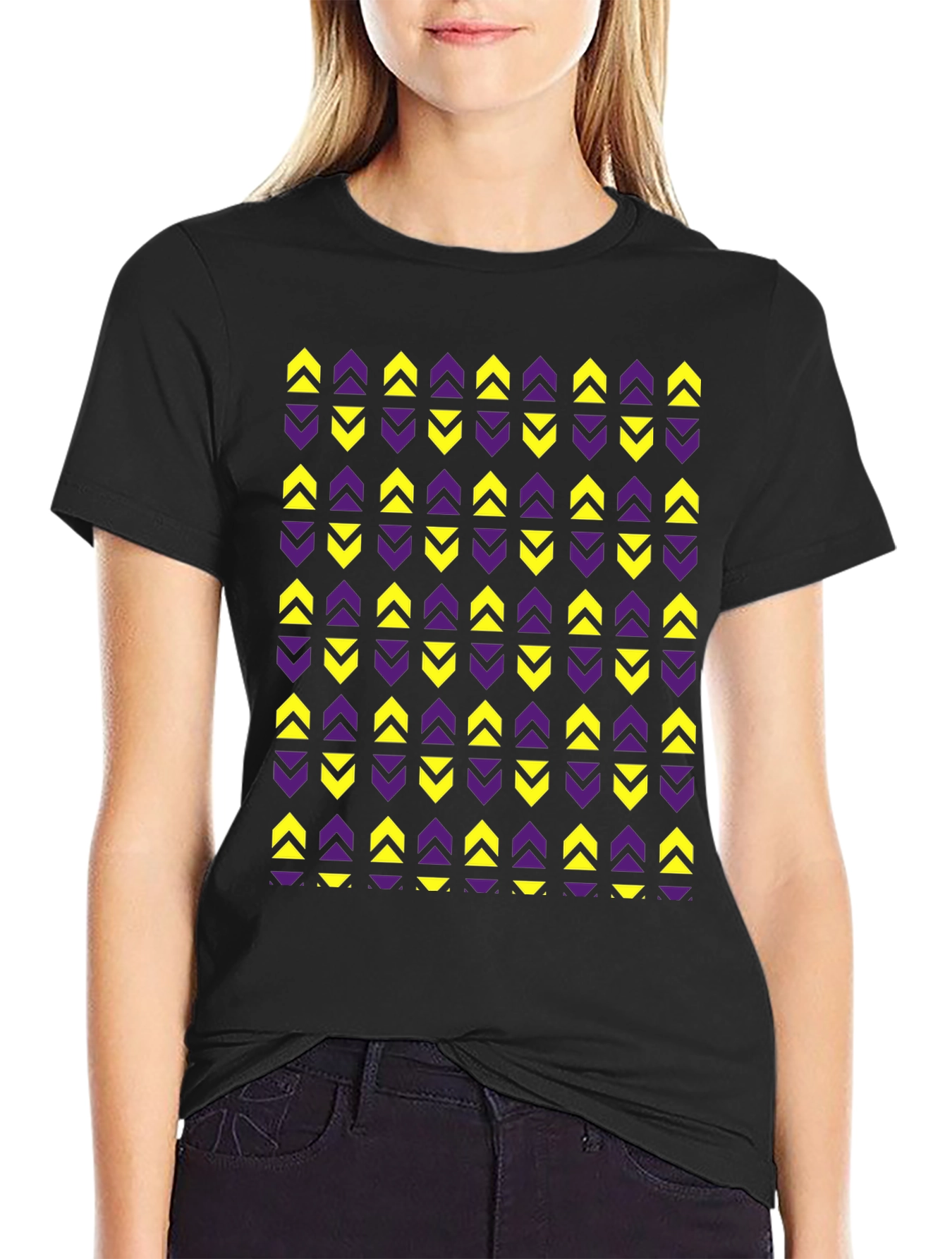 Modern Pattern Black T-Shirt