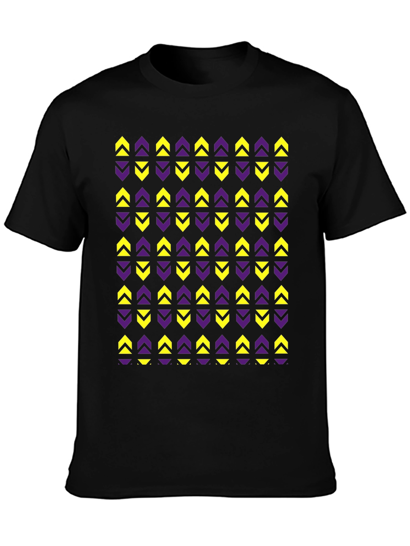 Modern Pattern Black T-Shirt