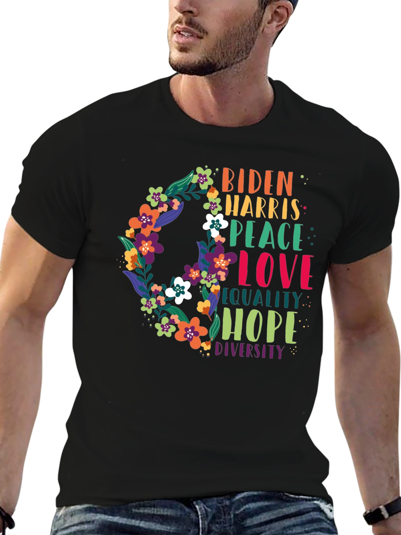 Biden Harris Peace Love Equality T-Shirt