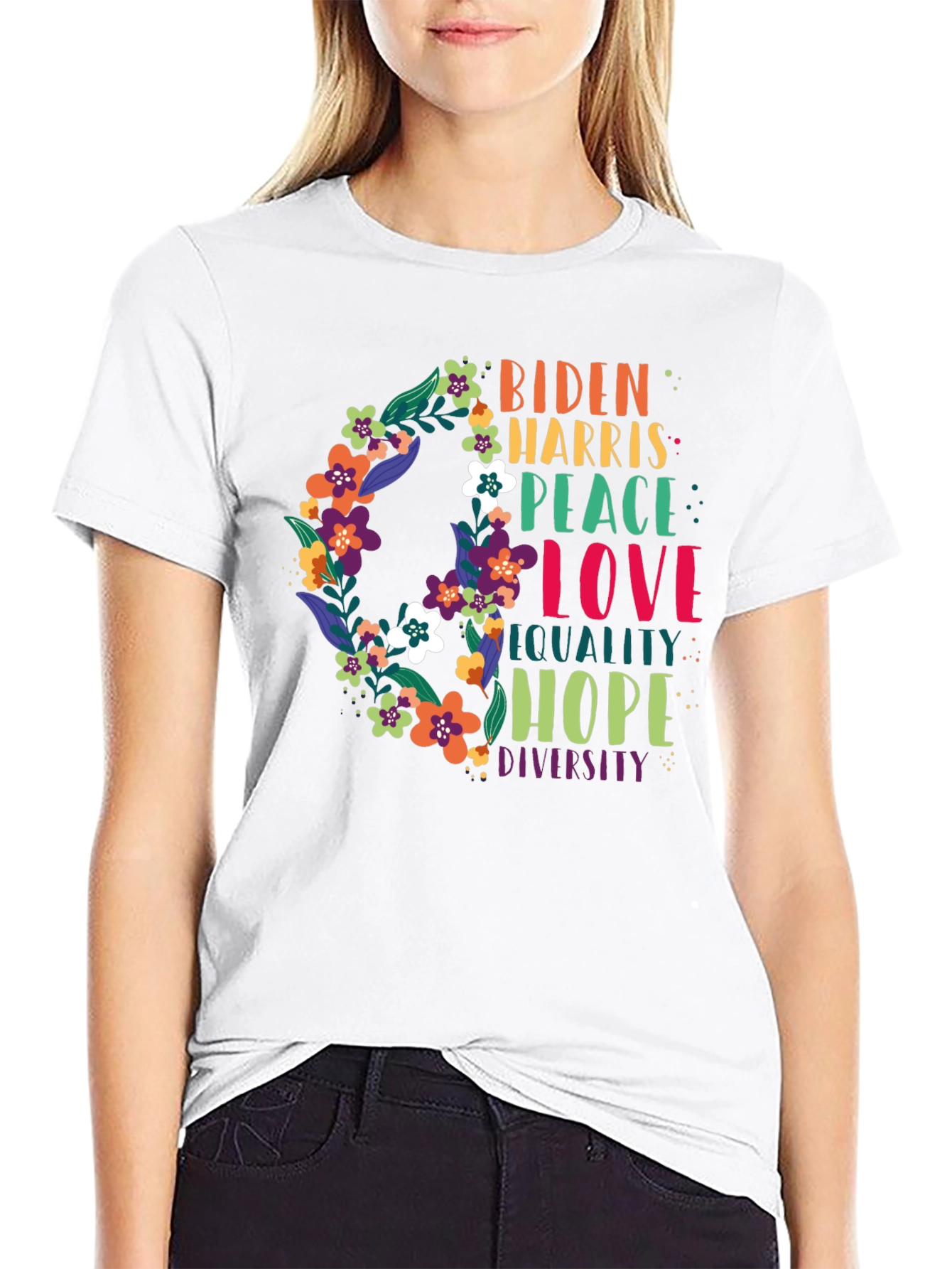 Biden Harris Peace Love Equality T-Shirt