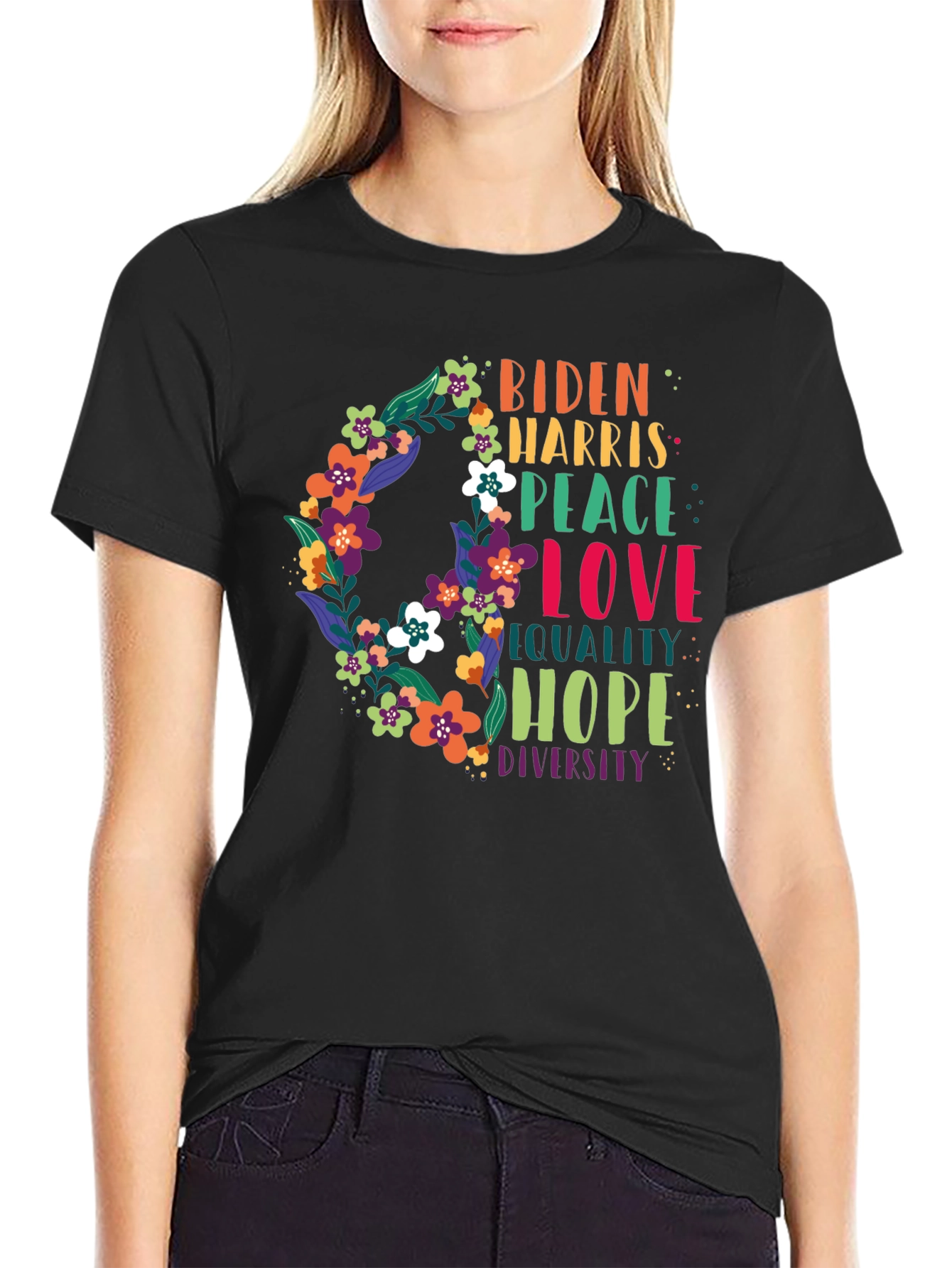 Biden Harris Peace Love Equality T-Shirt