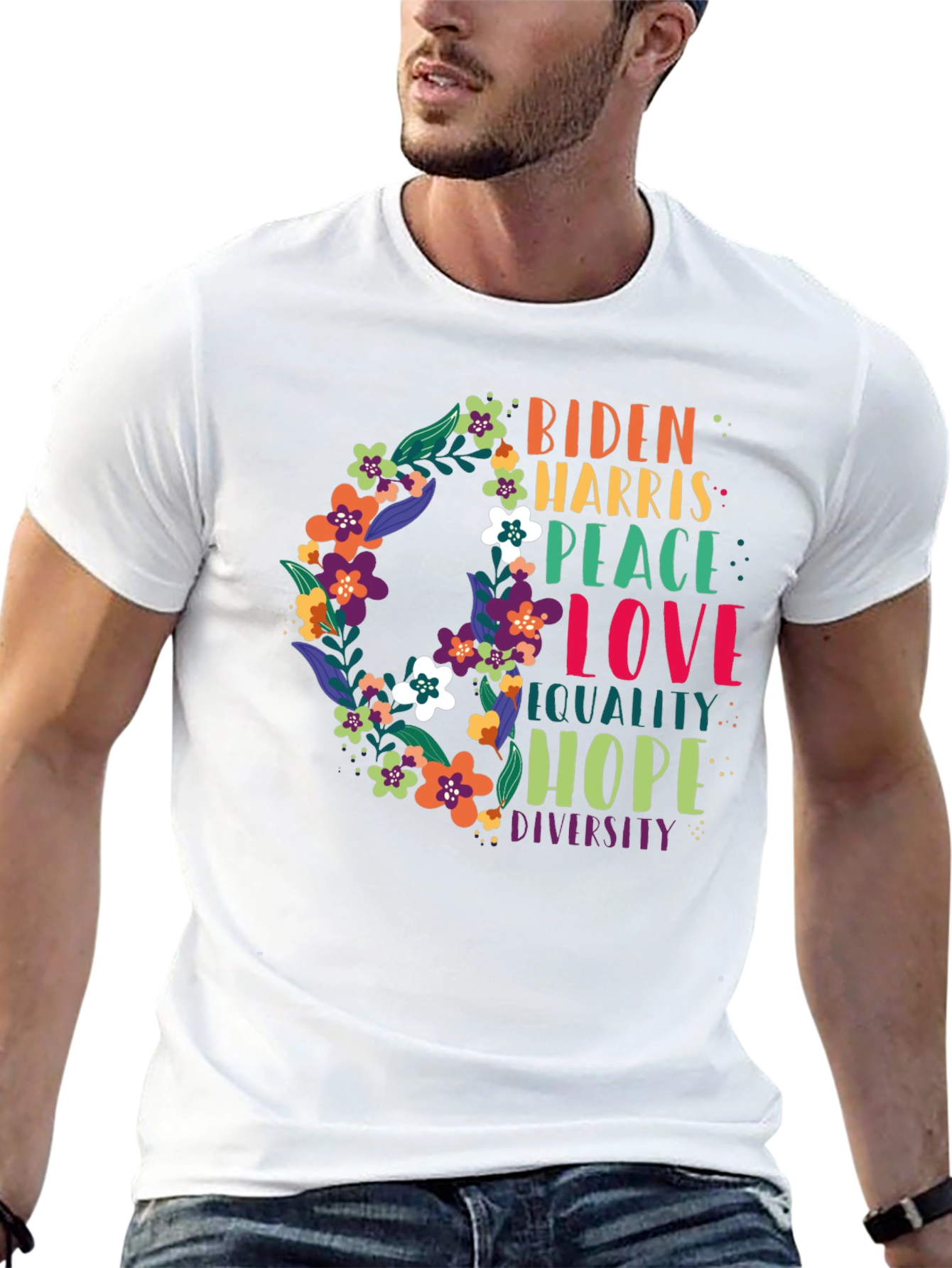 Biden Harris Peace Love Equality T-Shirt