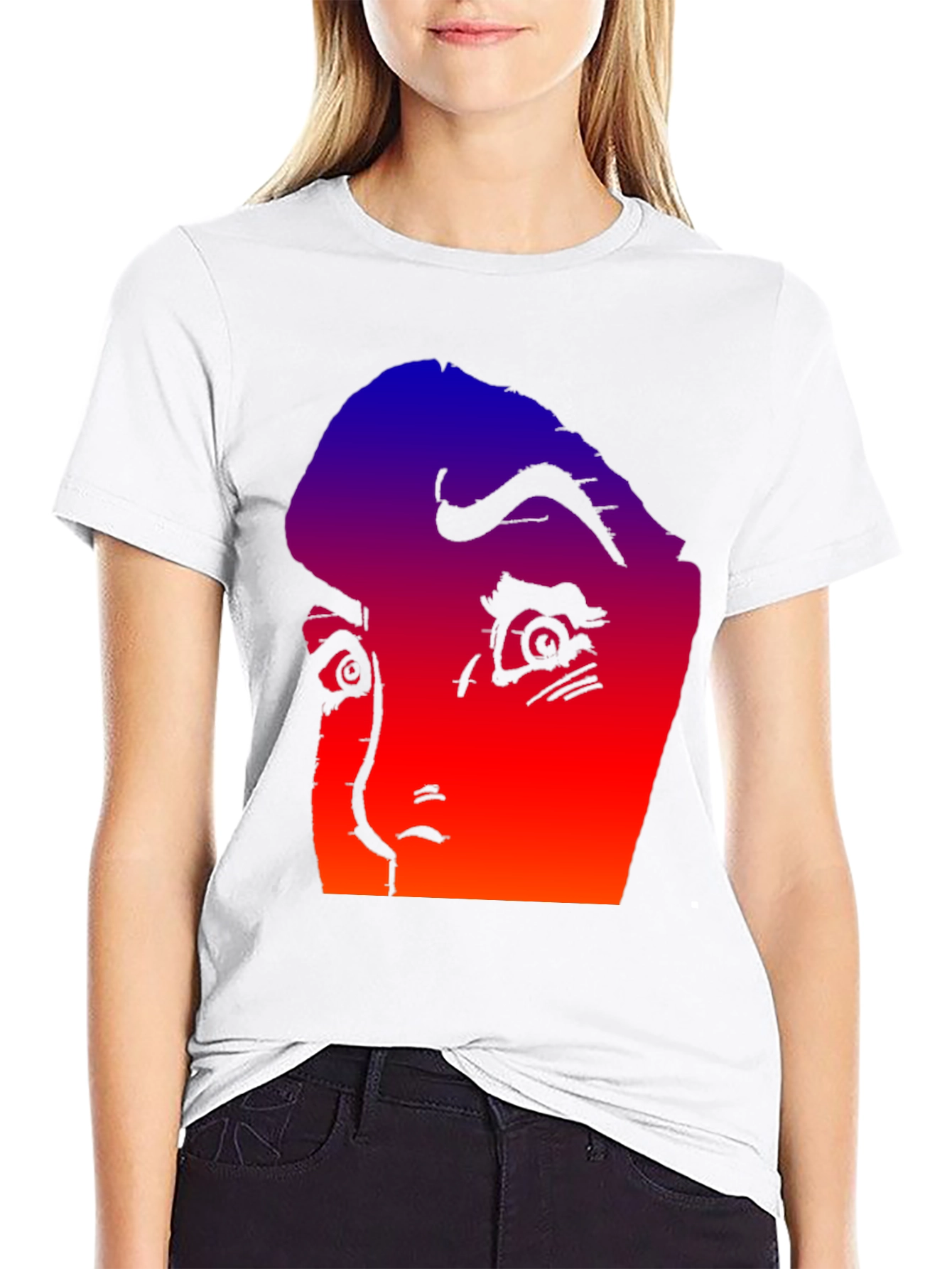 Gradient Horror Face Graphic Tee