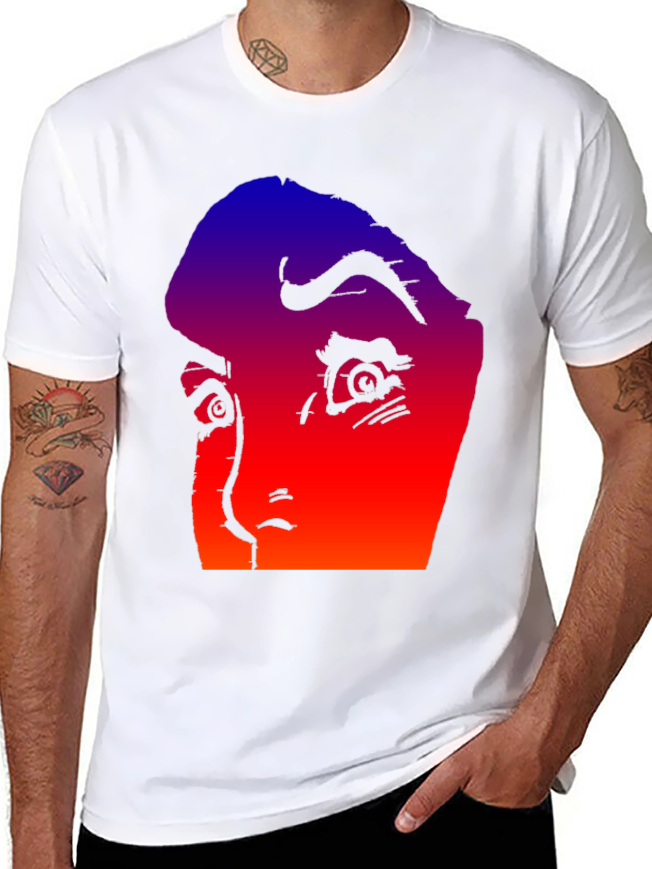 Gradient Horror Face Graphic Tee