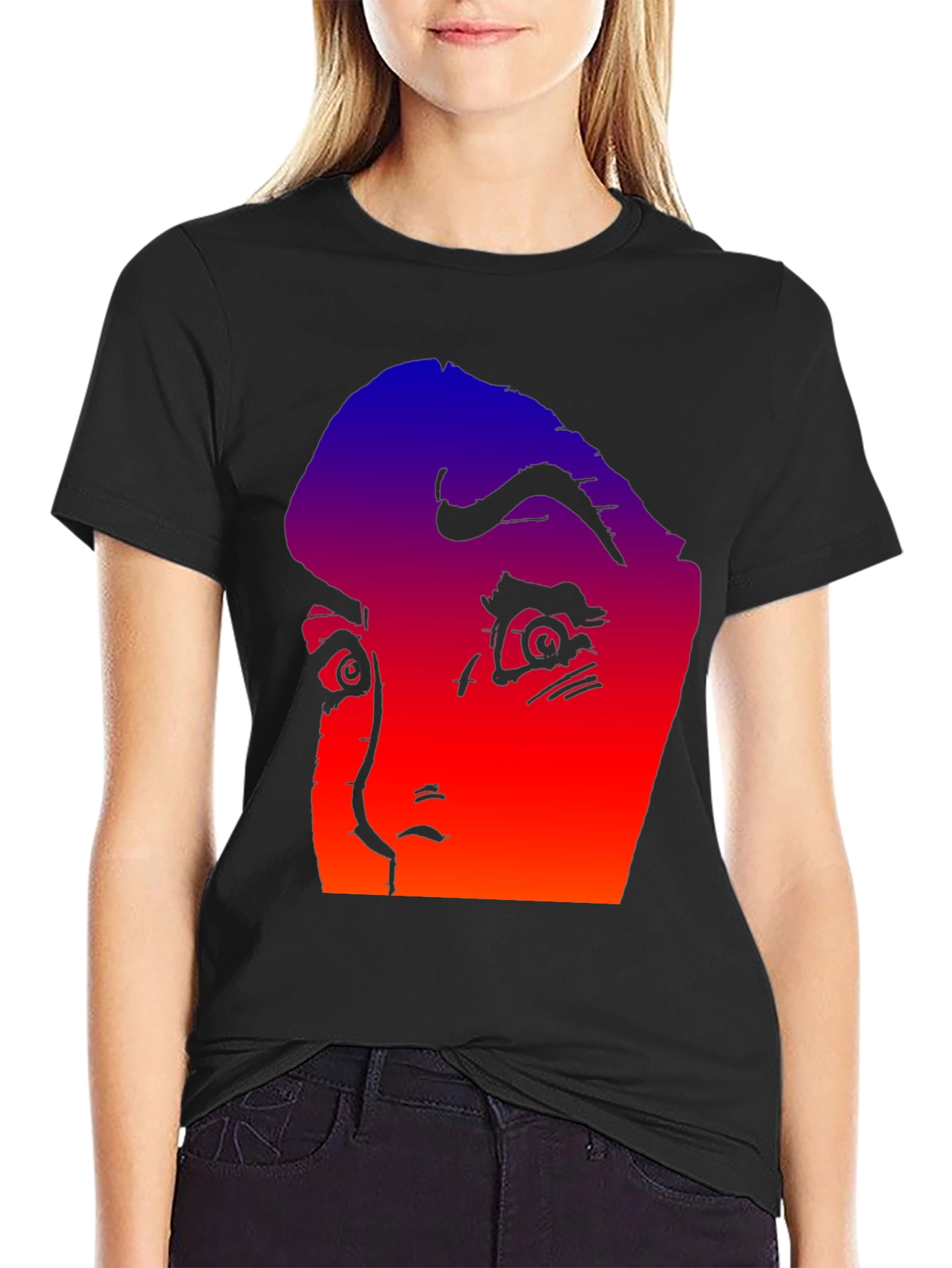 Gradient Horror Face Graphic Tee