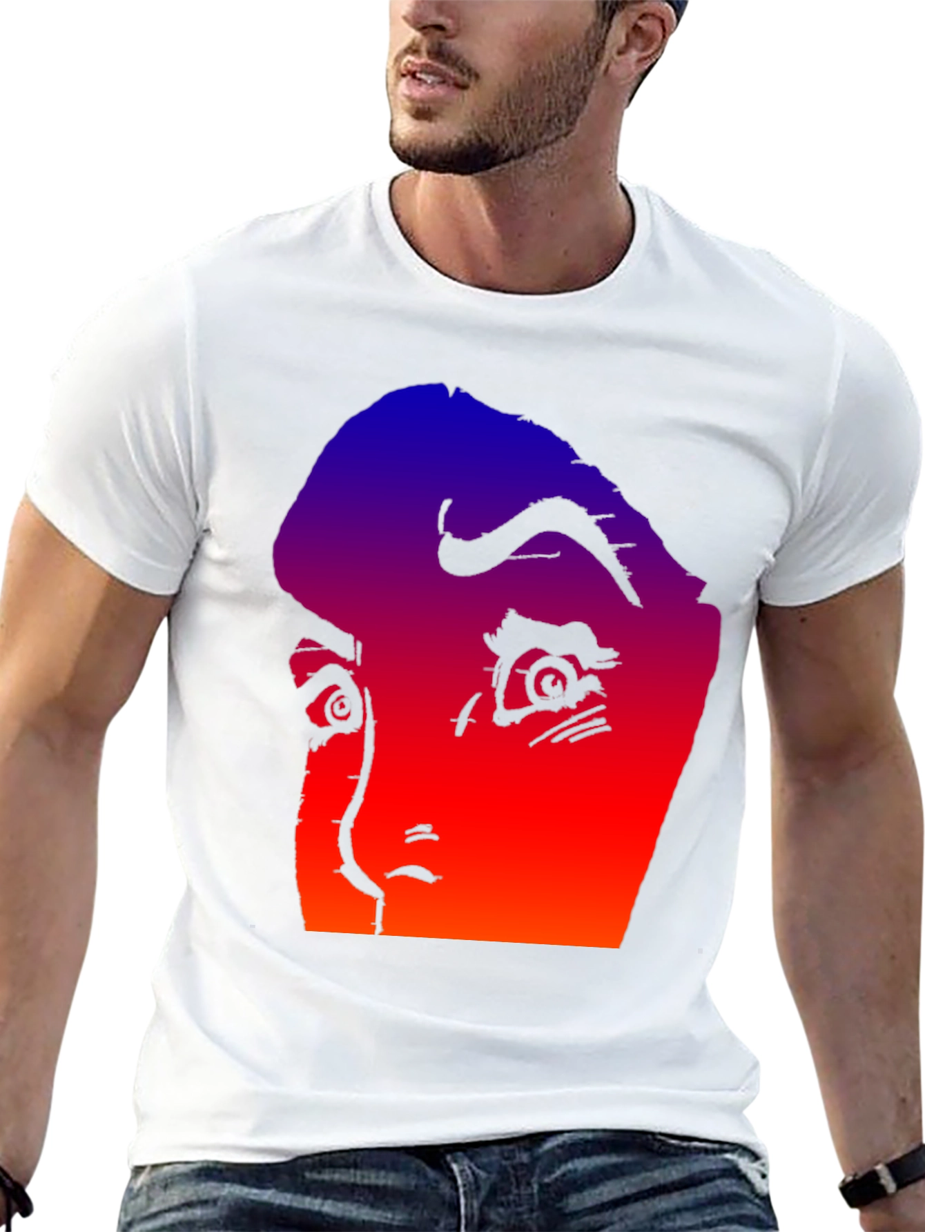 Gradient Horror Face Graphic Tee