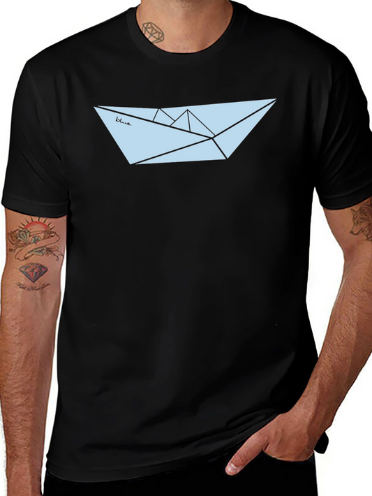 Geometric Paper Boat Tee - Modern Style