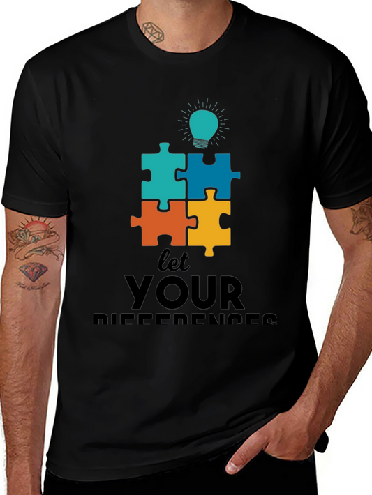 Puzzle Piece Autism Awareness Graphic Tee
