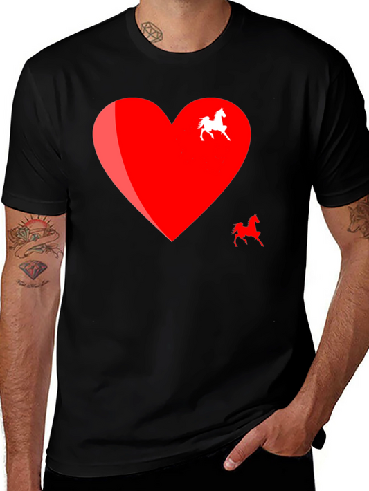 Heart Horse Graphic Tee - Black