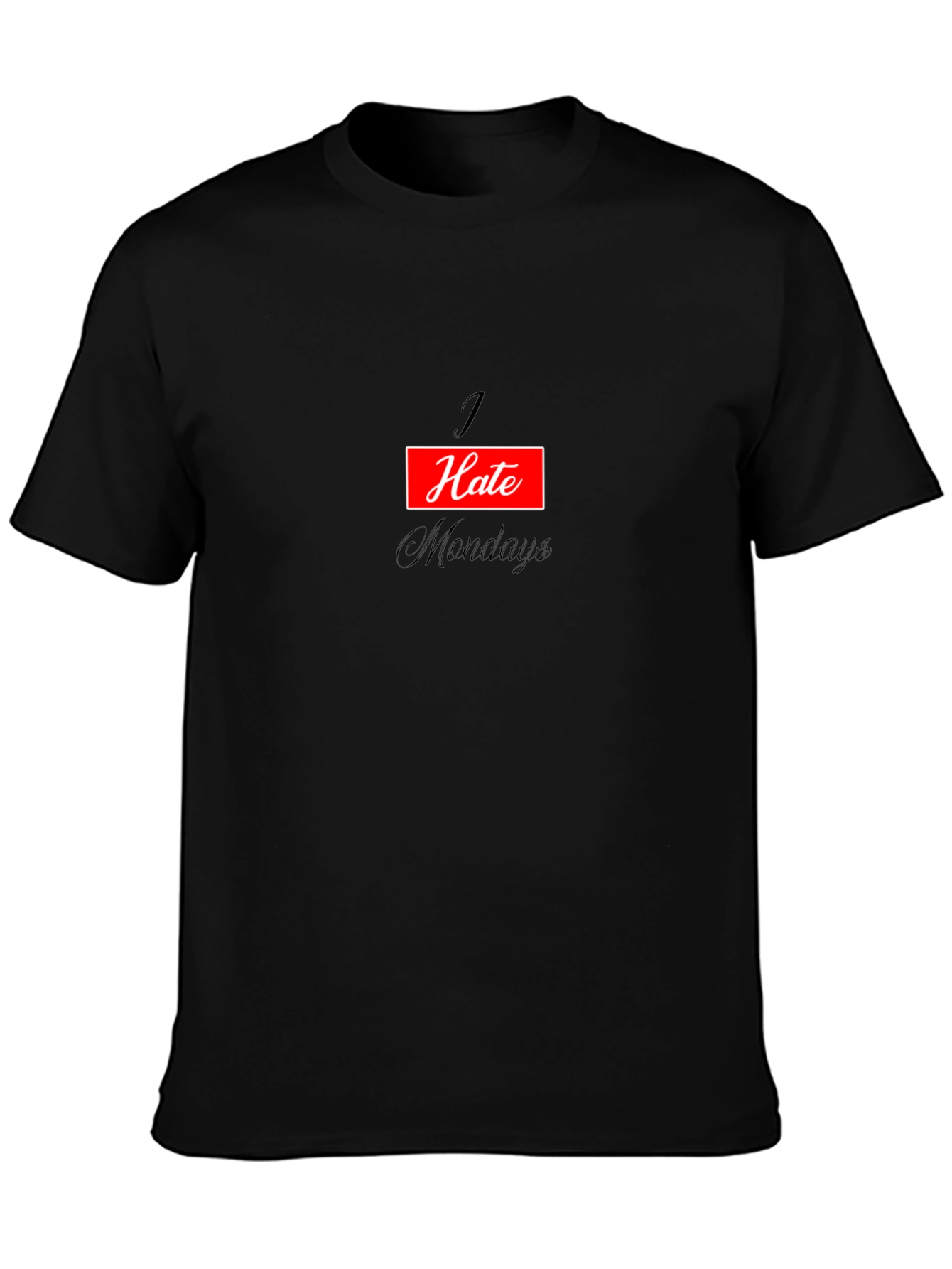 I Hate Mondays Graphic Tee - Black Cotton T-Shirt