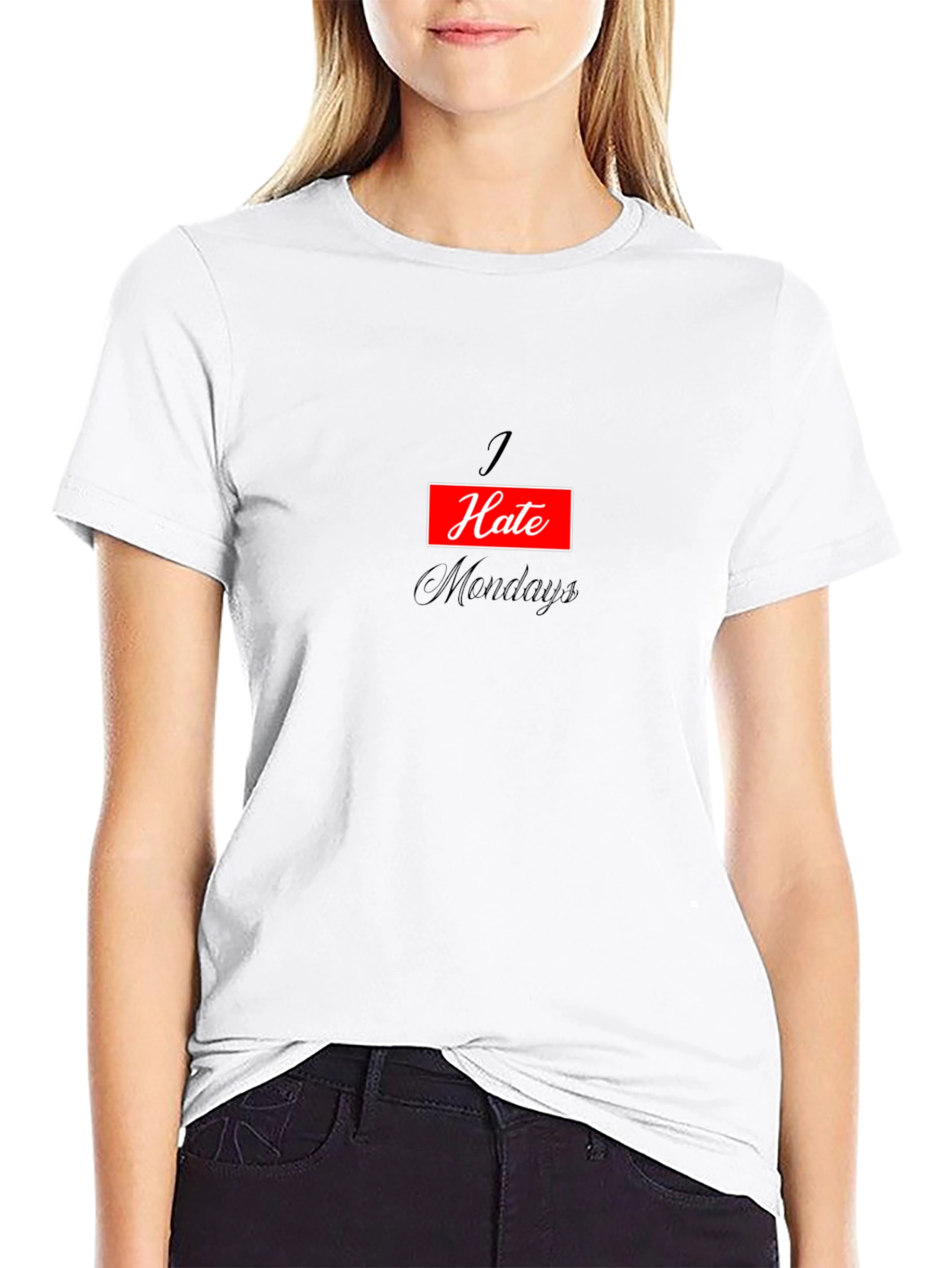I Hate Mondays Graphic Tee - Black Cotton T-Shirt