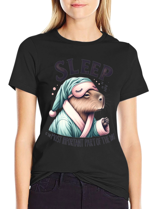 Sleepy Capybara T-Shirt: Most Important Part of the Day