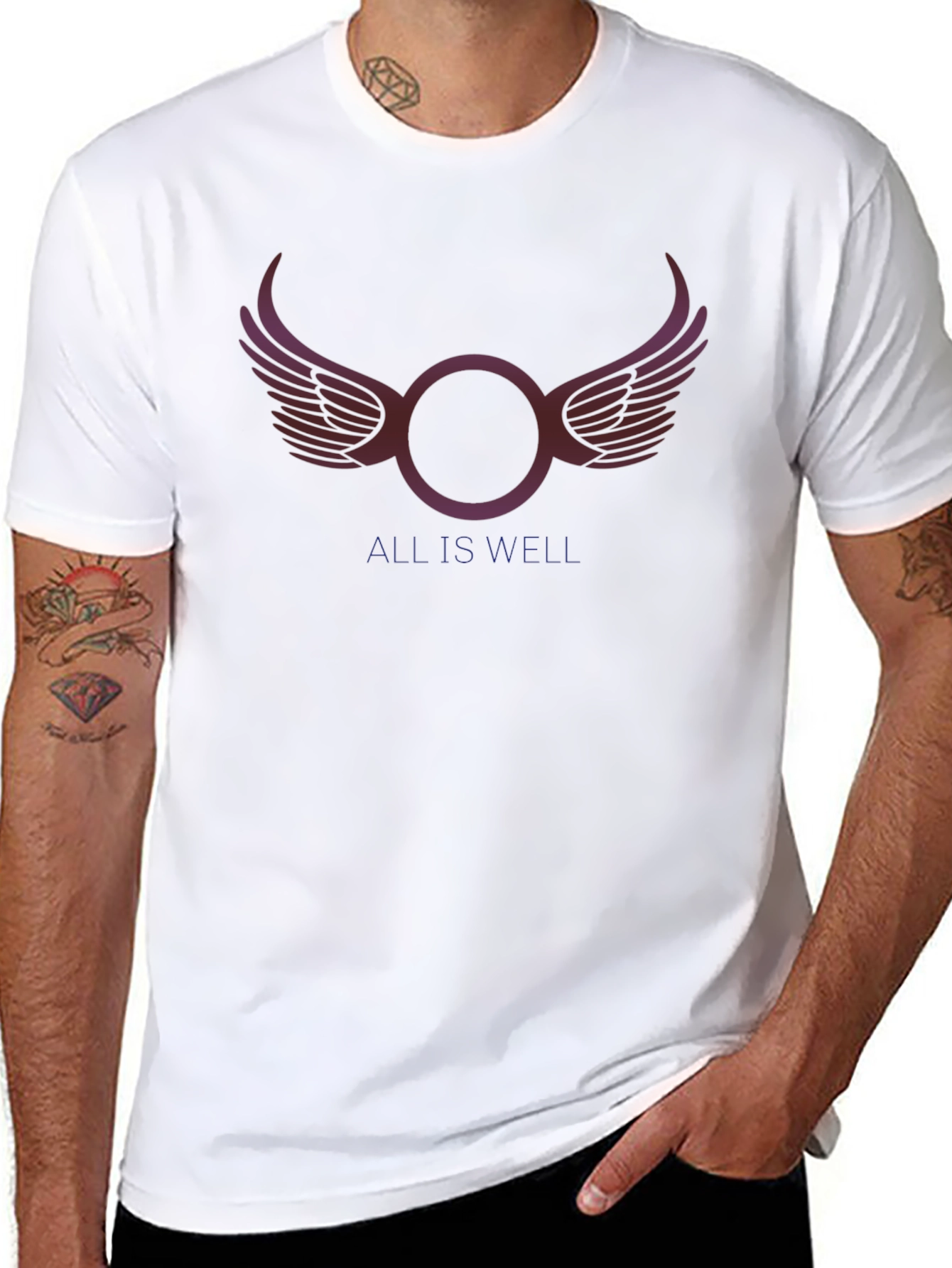 All Is Well Graphic Print Black T-Shirt