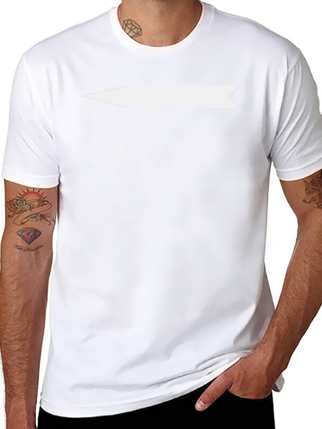 Mens Black Graphic Tee - Arrow Design