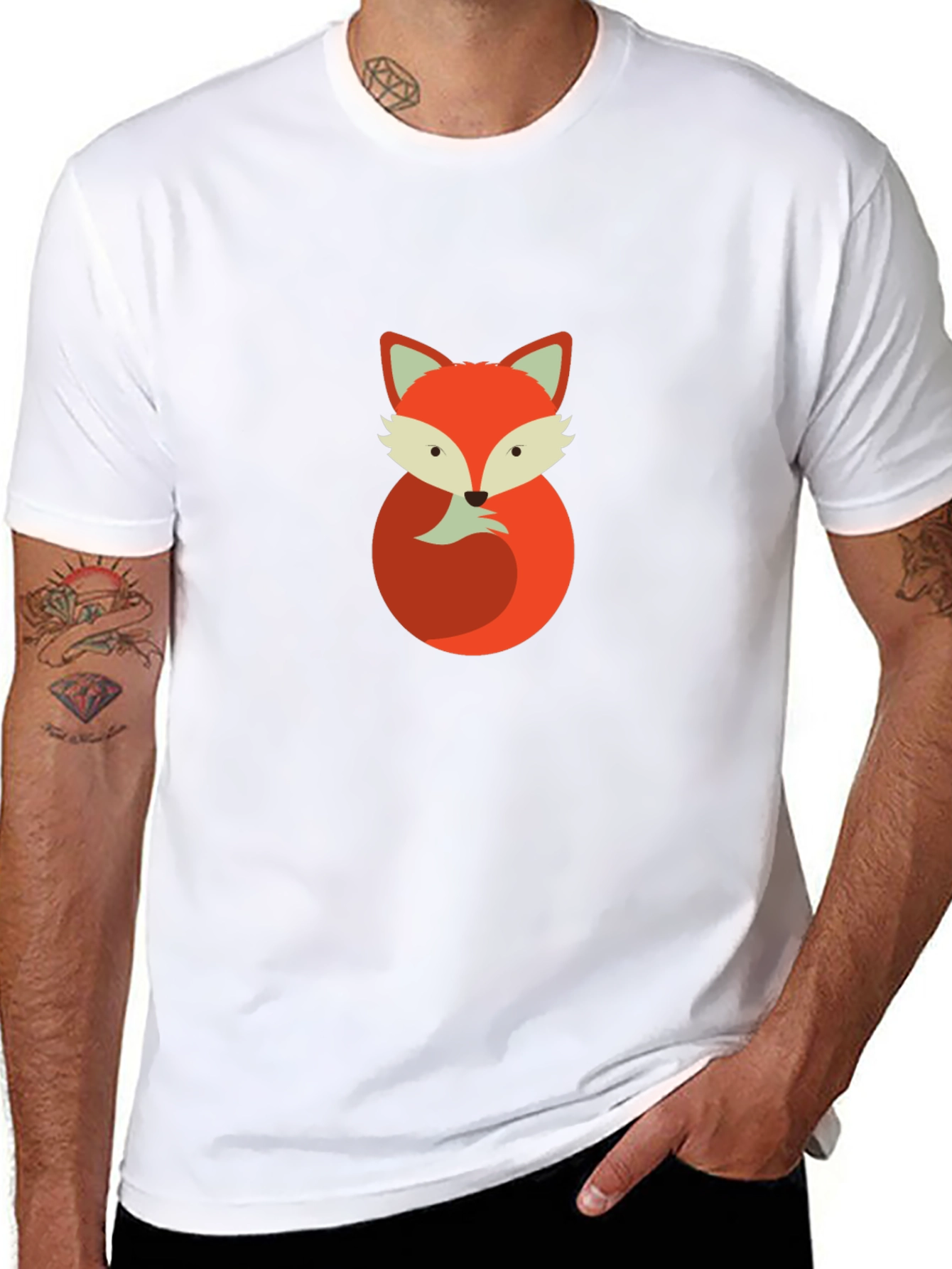 Fox Graphic Black T-Shirt - Unisex Casual Tee