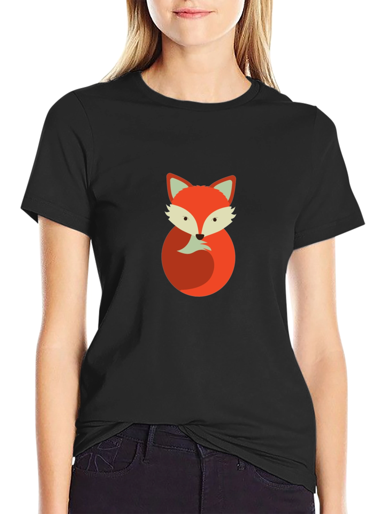 Fox Graphic Black T-Shirt - Unisex Casual Tee