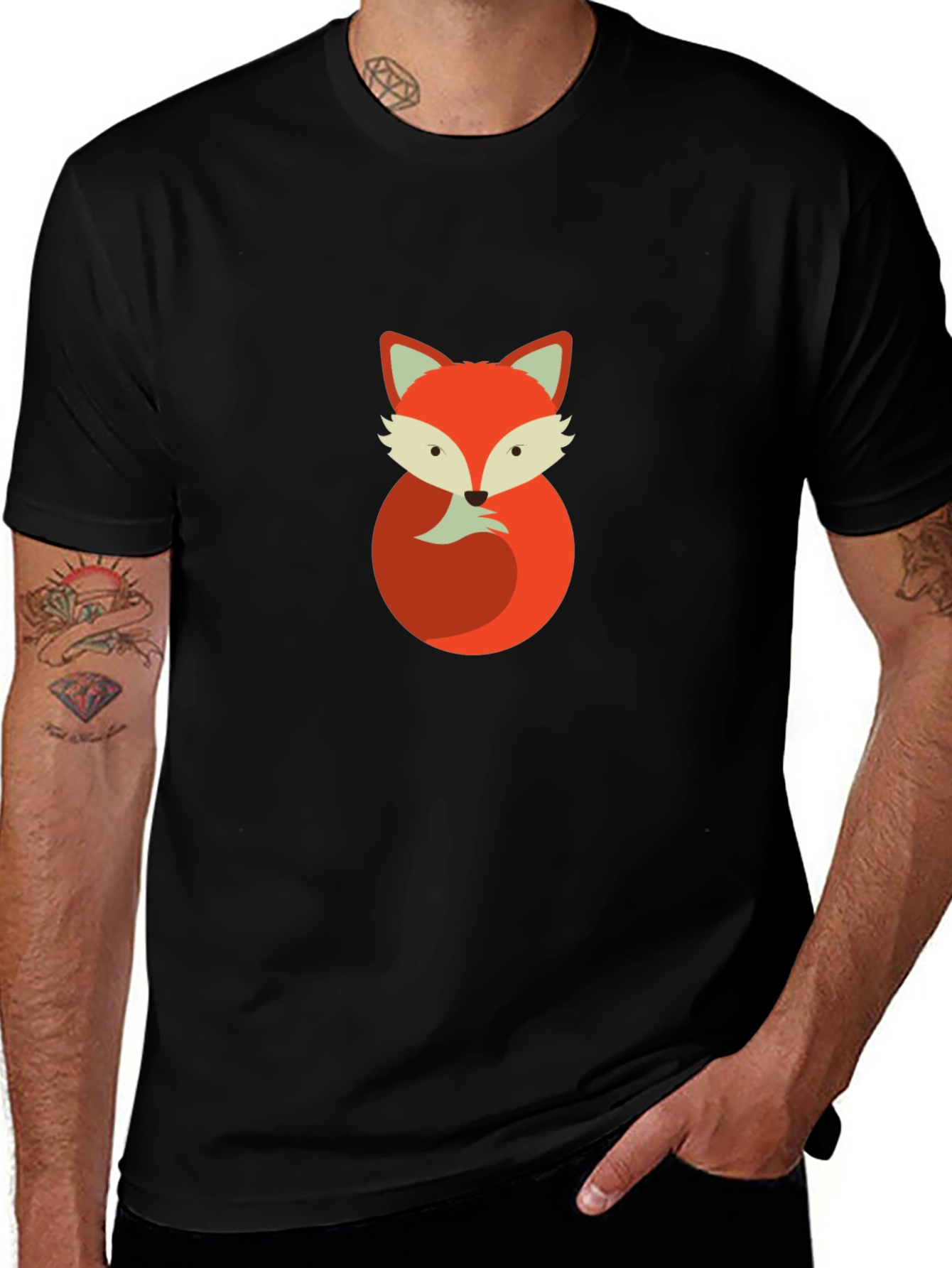 Fox Graphic Black T-Shirt - Unisex Casual Tee