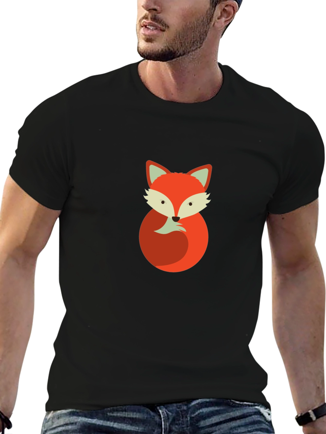 Fox Graphic Black T-Shirt - Unisex Casual Tee