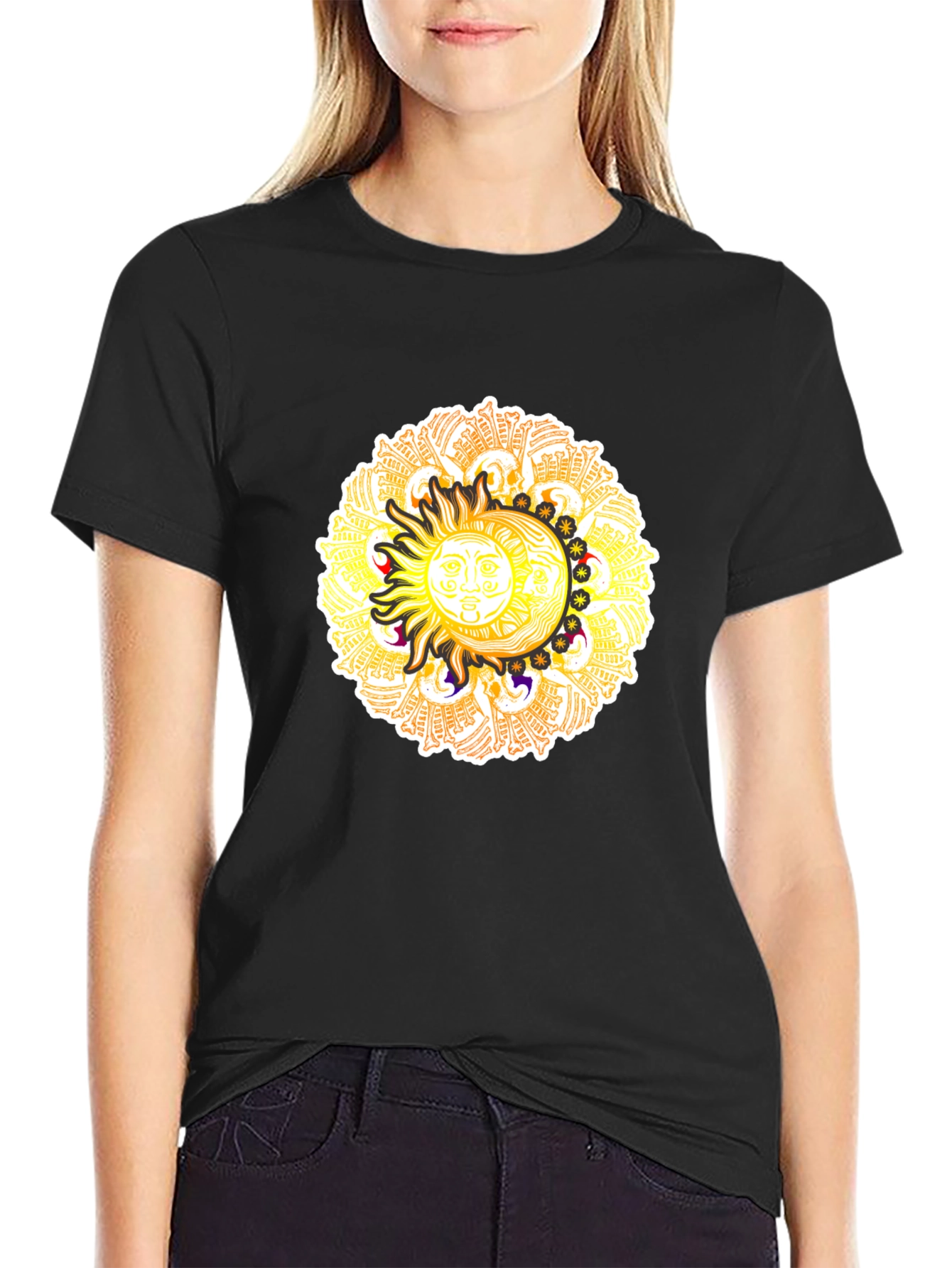 Celestial Sun & Moon Graphic T-Shirt