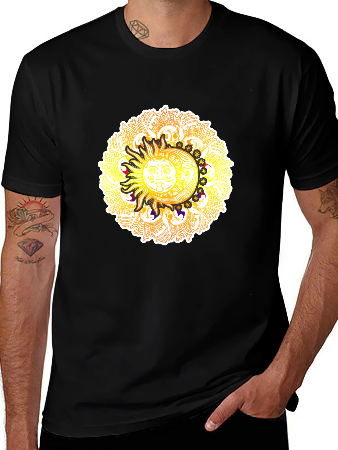 Celestial Sun & Moon Graphic T-Shirt