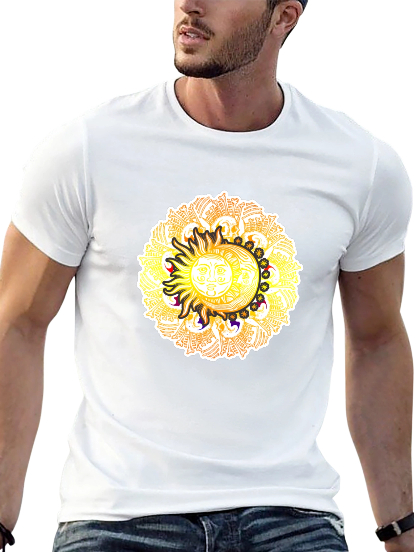 Celestial Sun & Moon Graphic T-Shirt