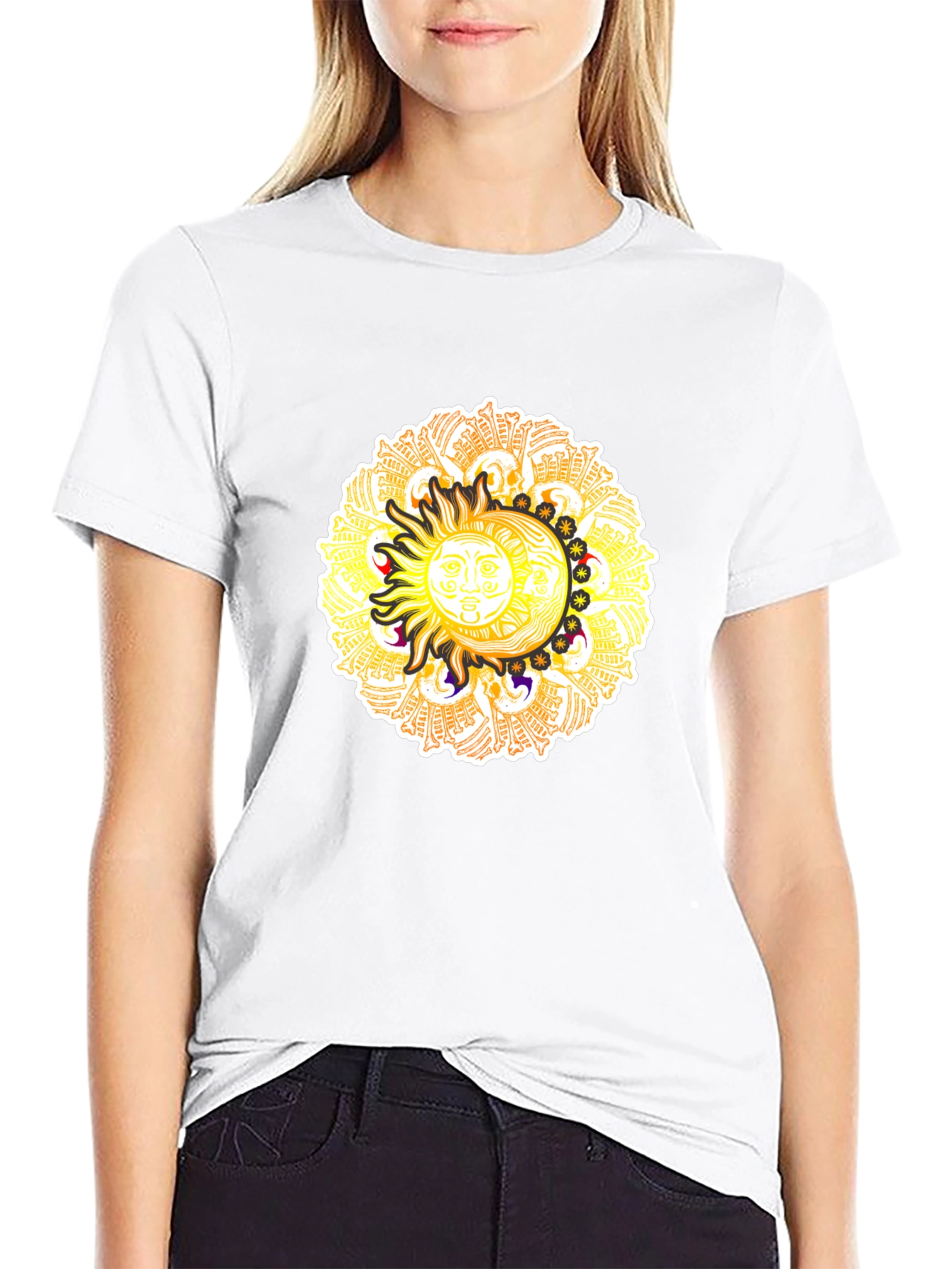 Celestial Sun & Moon Graphic T-Shirt