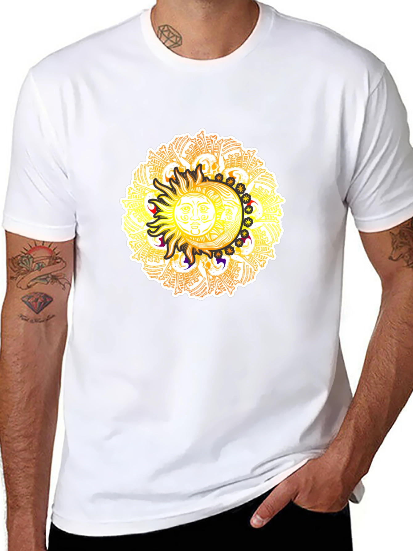 Celestial Sun & Moon Graphic T-Shirt