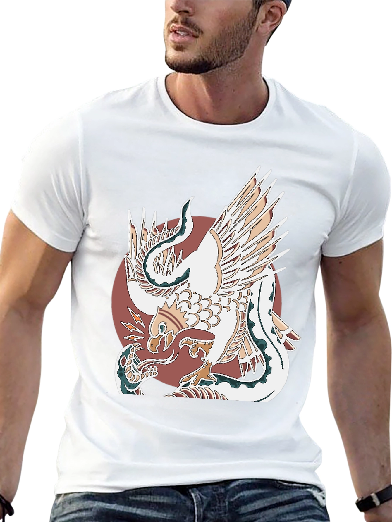 Eagle and Snake Graphic Tee - Bold Design