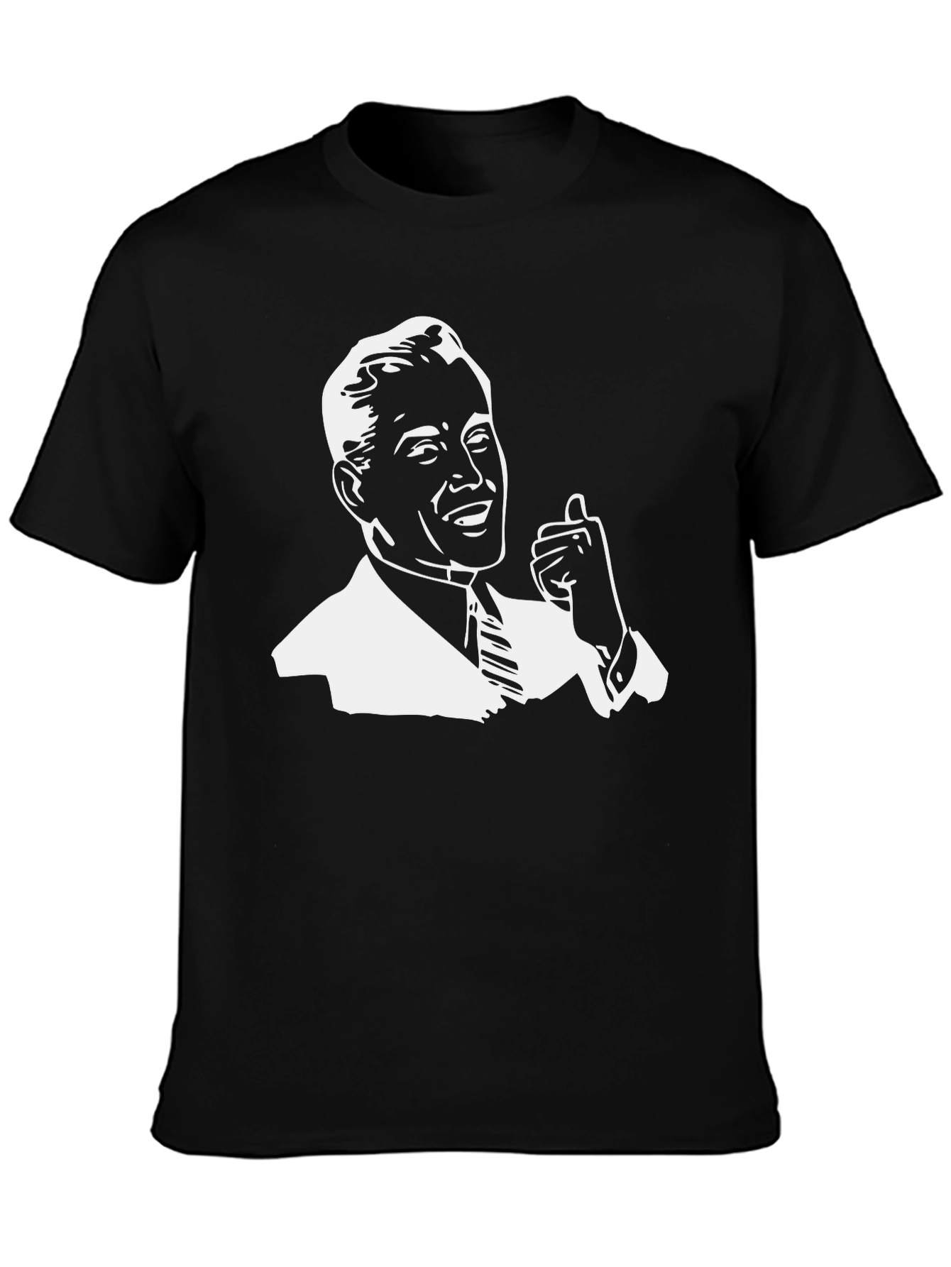 Retro Thumbs Up Graphic Tee - Black