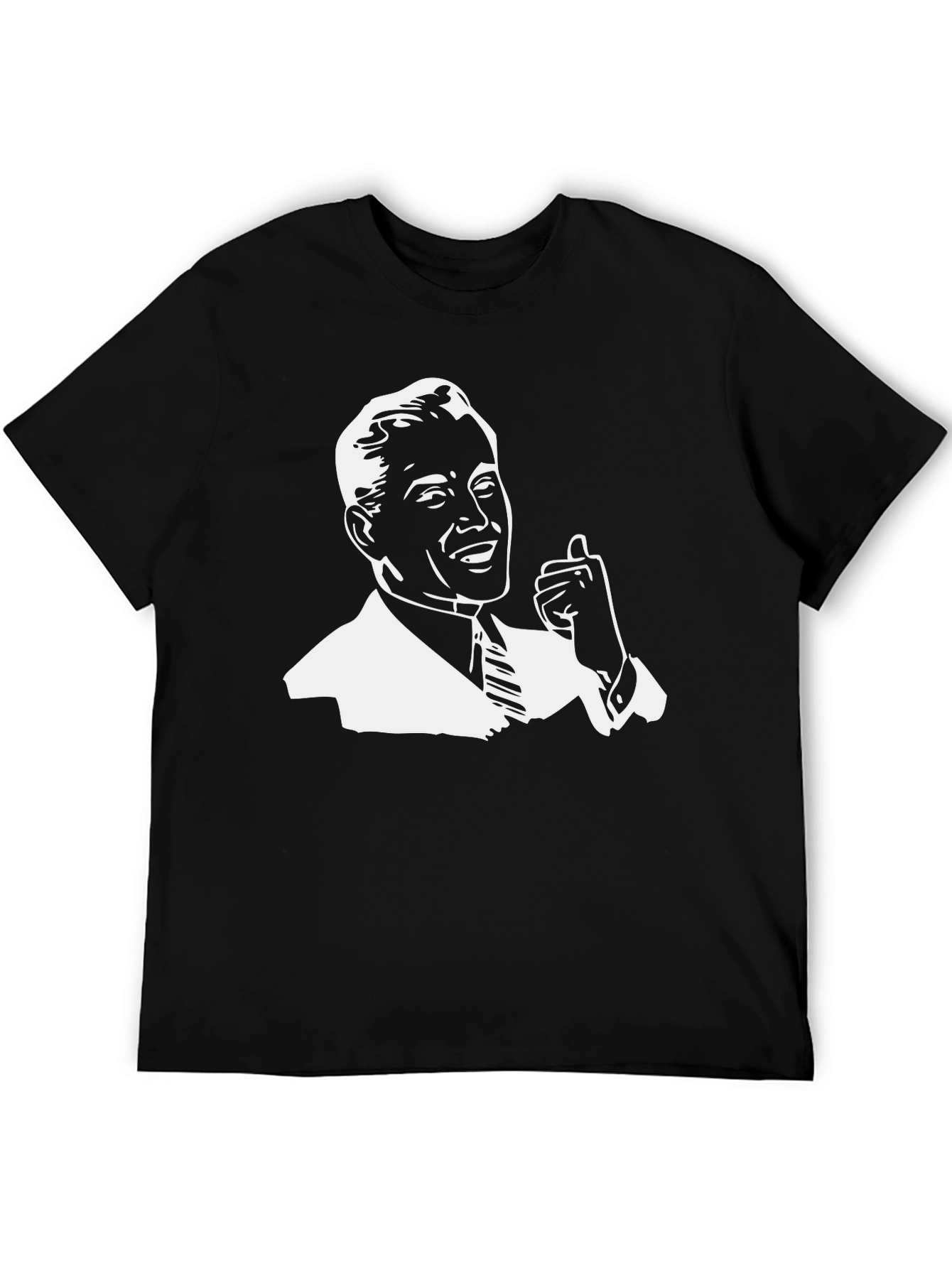Retro Thumbs Up Graphic Tee - Black