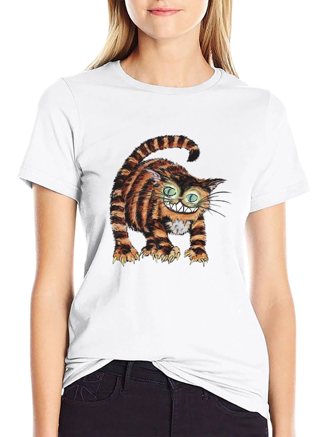 Cheshire Cat Graphic Tee - Mens Black T-Shirt