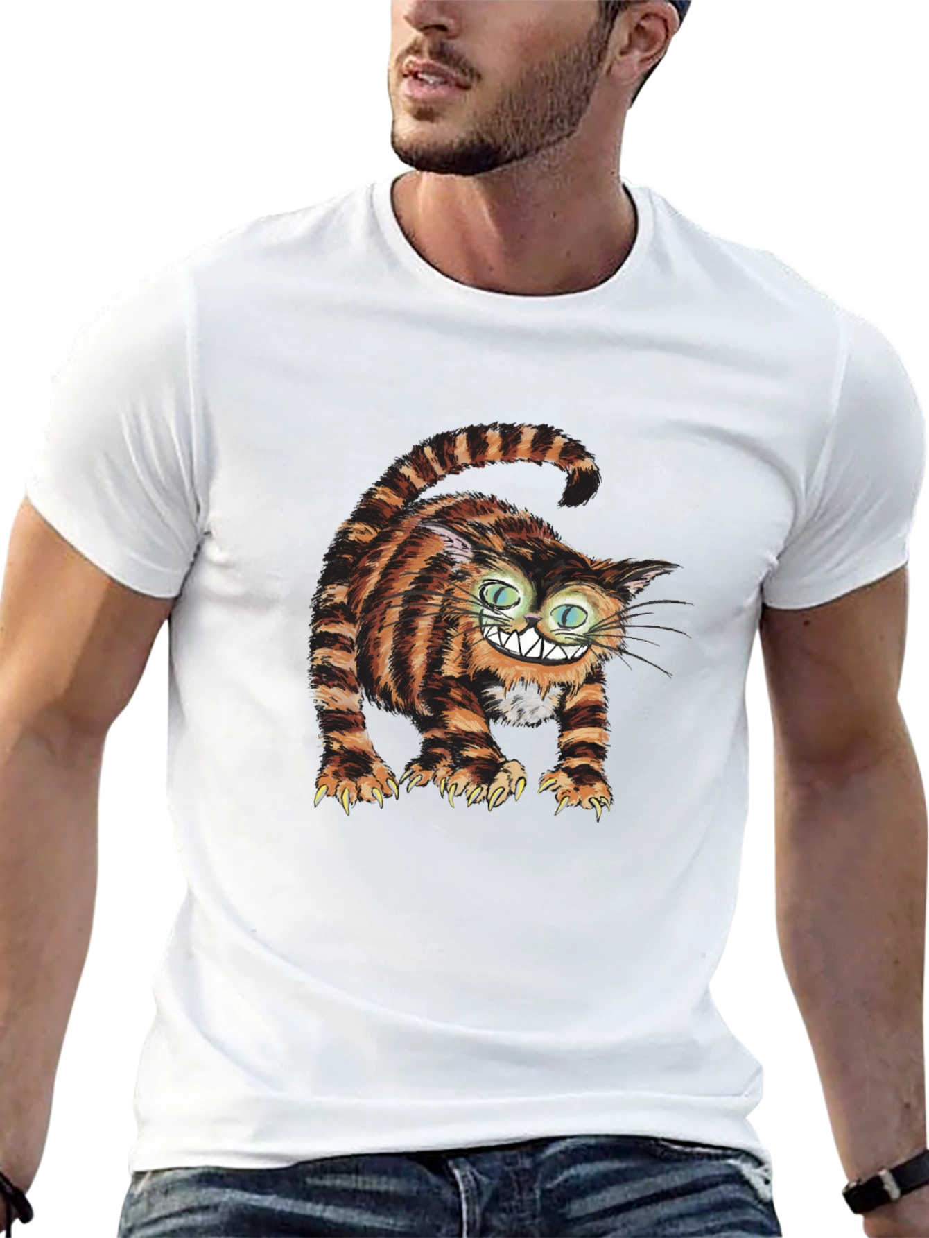Cheshire Cat Graphic Tee - Mens Black T-Shirt