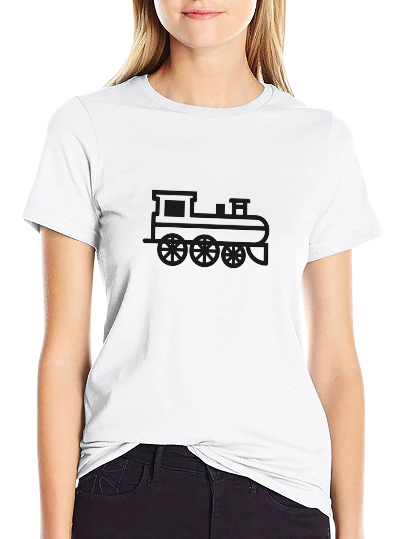 Train Graphic Tee - Black Cotton