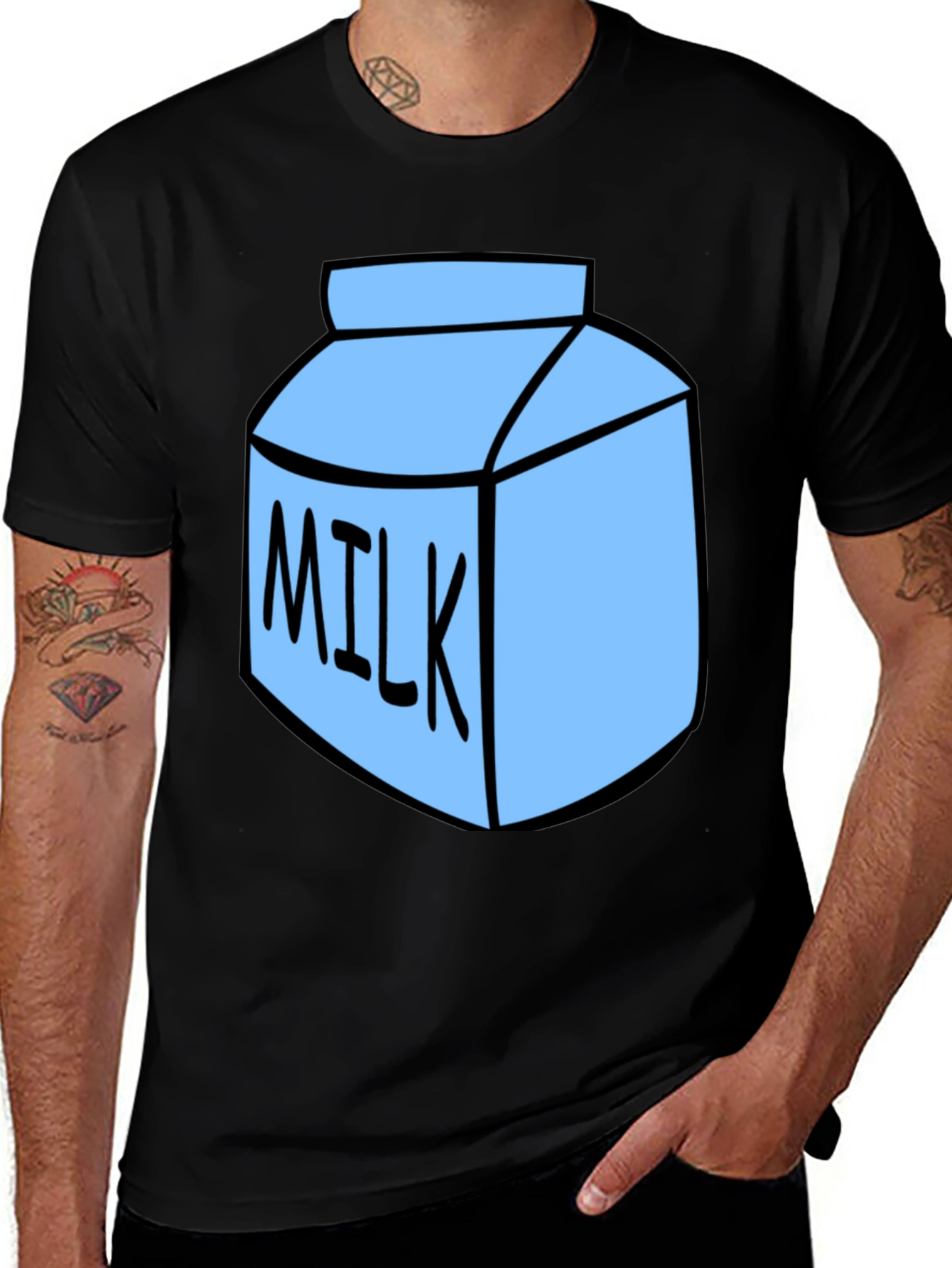 Milk Carton Graphic T-Shirt - Black