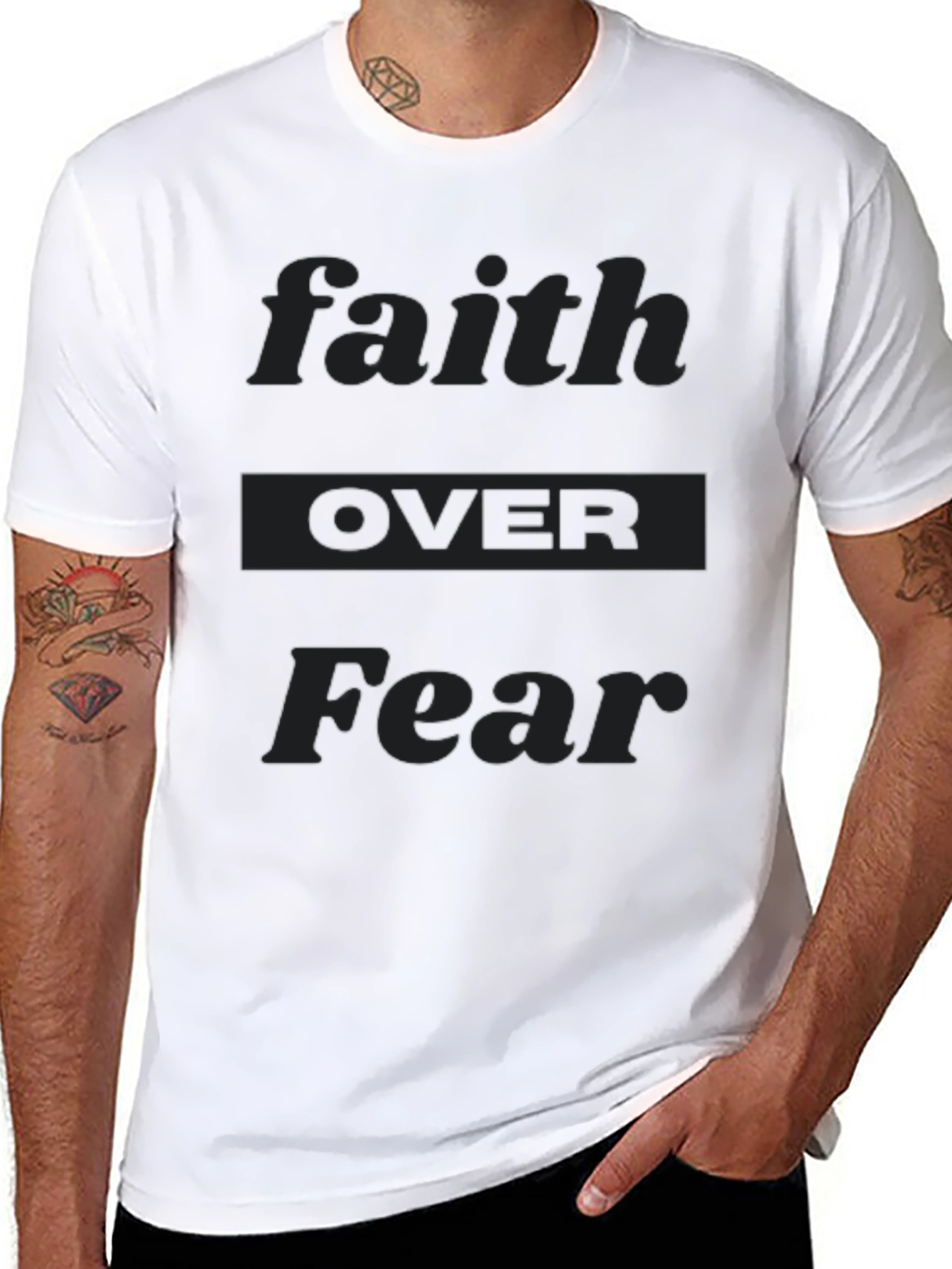 Faith Over Fear Black T-Shirt