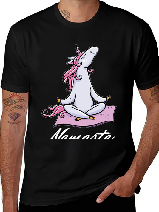 Unicorn Yoga Black T-Shirt Namaste Graphic Tee