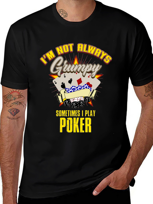 Grumpy Poker Player Graphic T-Shirt