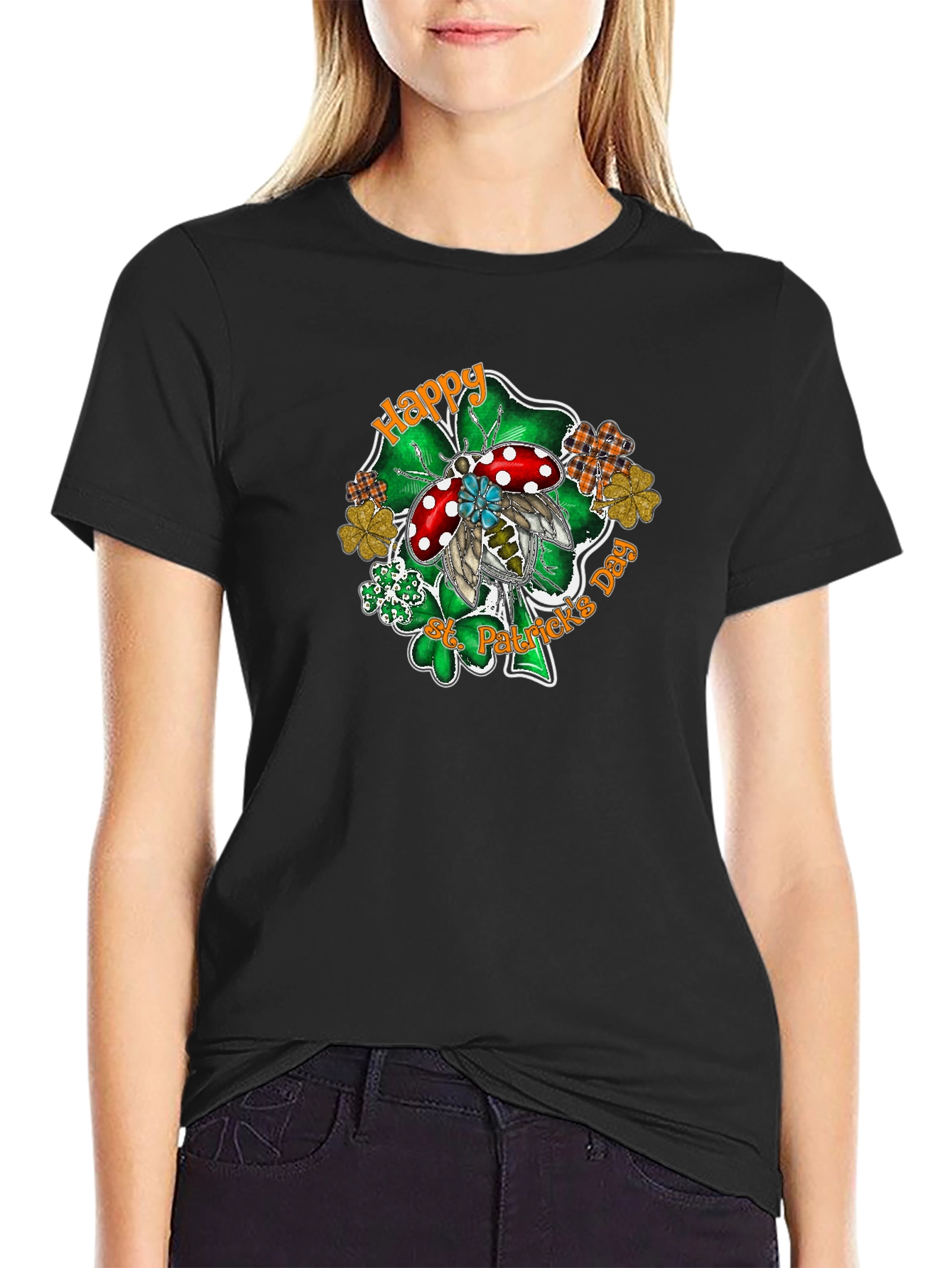 St. Patricks Day Ladybug Shamrock T-Shirt