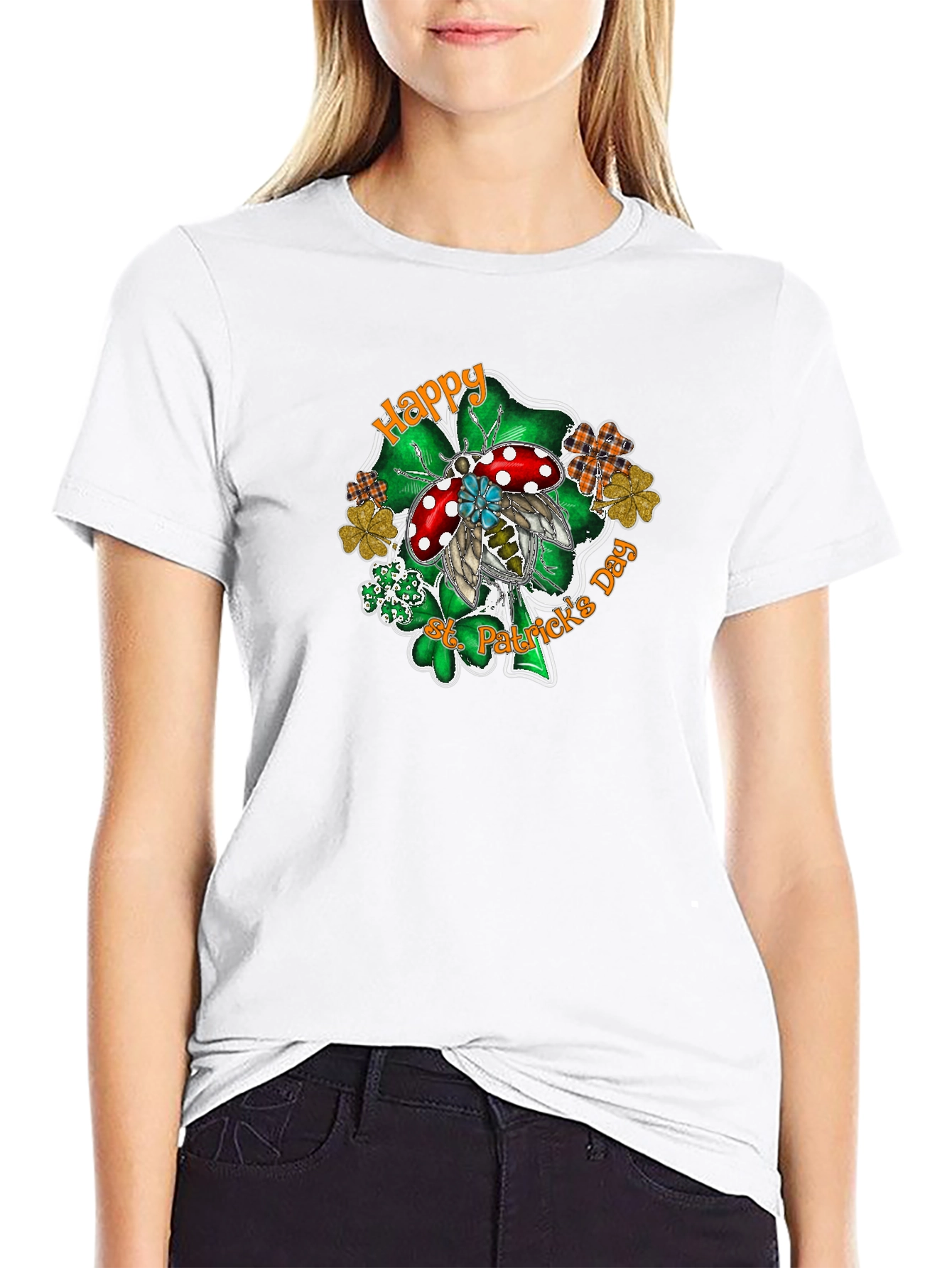 St. Patricks Day Ladybug Shamrock T-Shirt