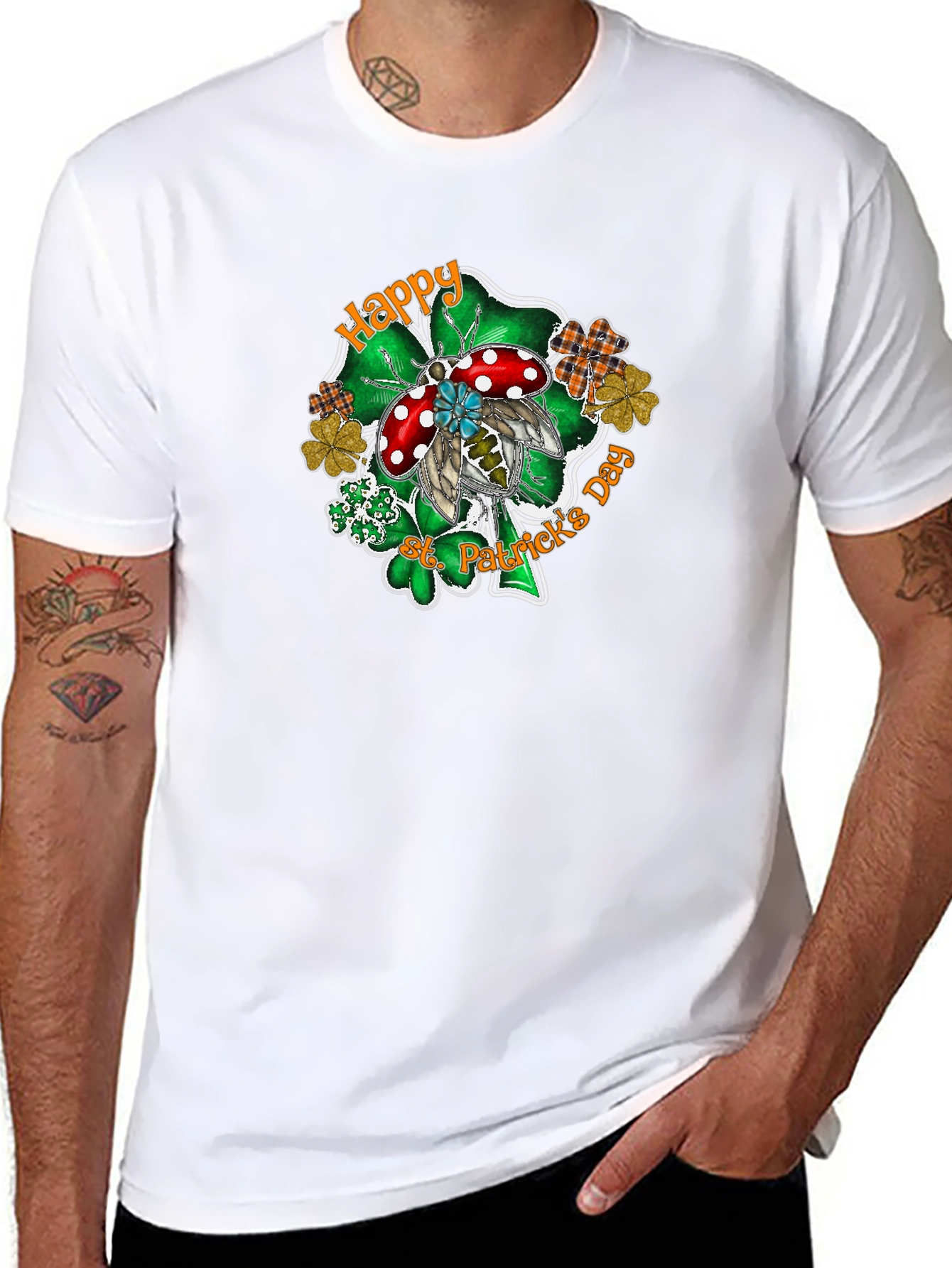 St. Patricks Day Ladybug Shamrock T-Shirt