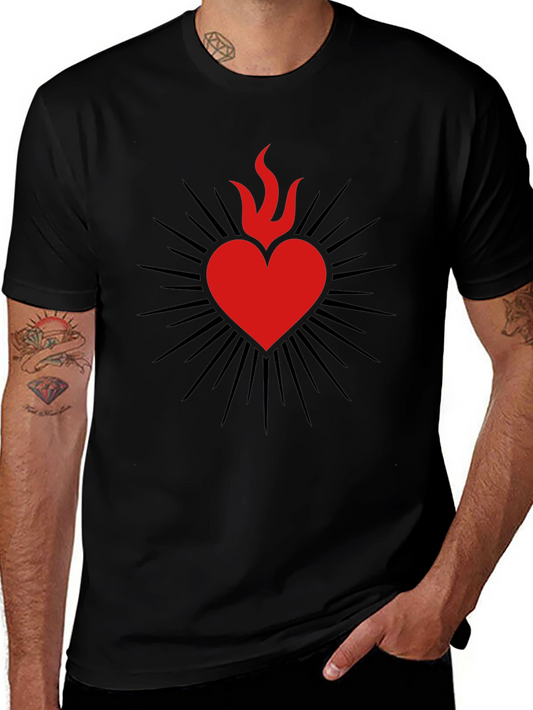 Sacred Heart Graphic Tee - Mens Black T-Shirt